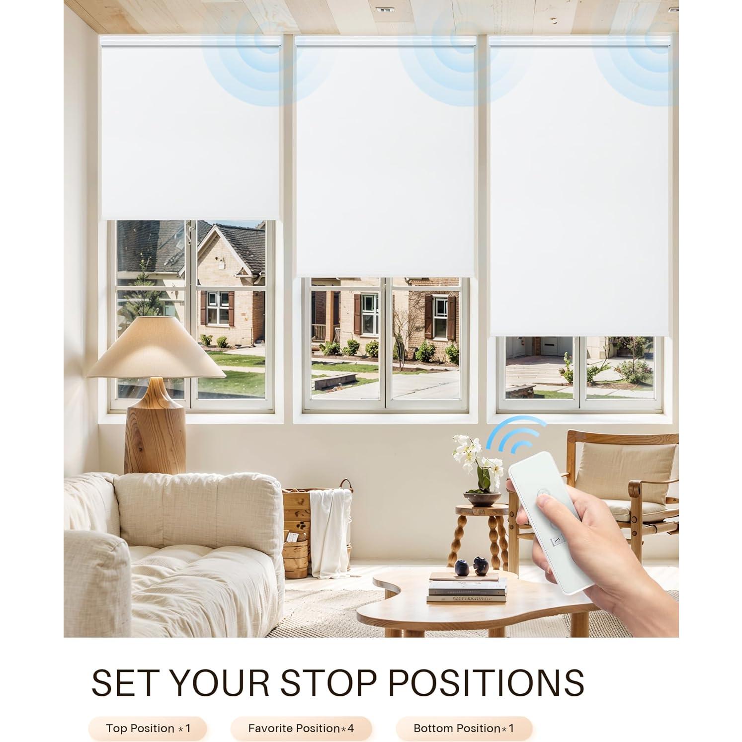 Persianas Enrollables Motorizadas JaeJaes 20x72 Blanco Control Remoto