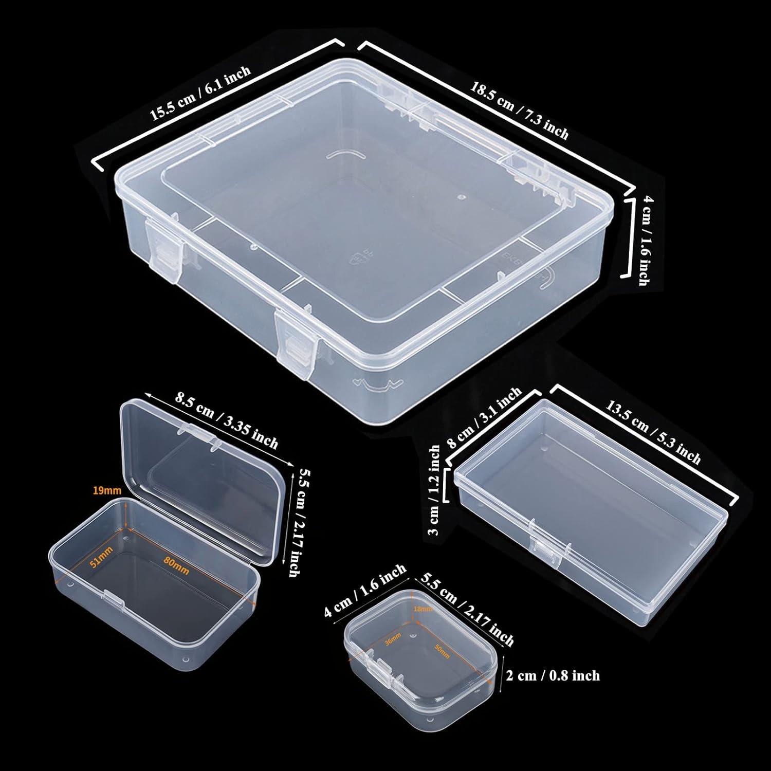 28 Cajas Rectangulares Transparentes Thintinick para Almacenamiento