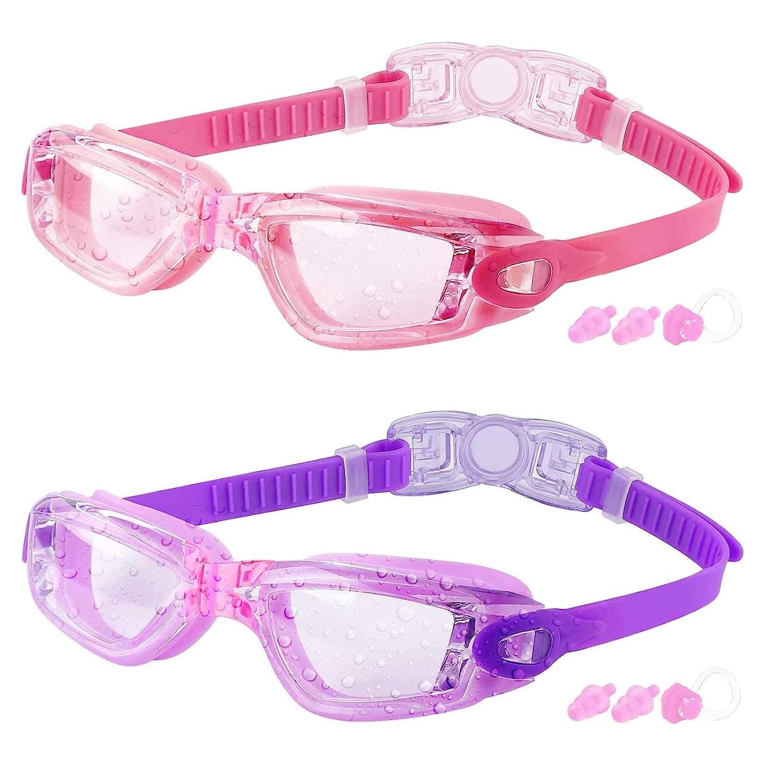 Gafas de natación COOLOO para niños, 2 paquetes, 4-16 años