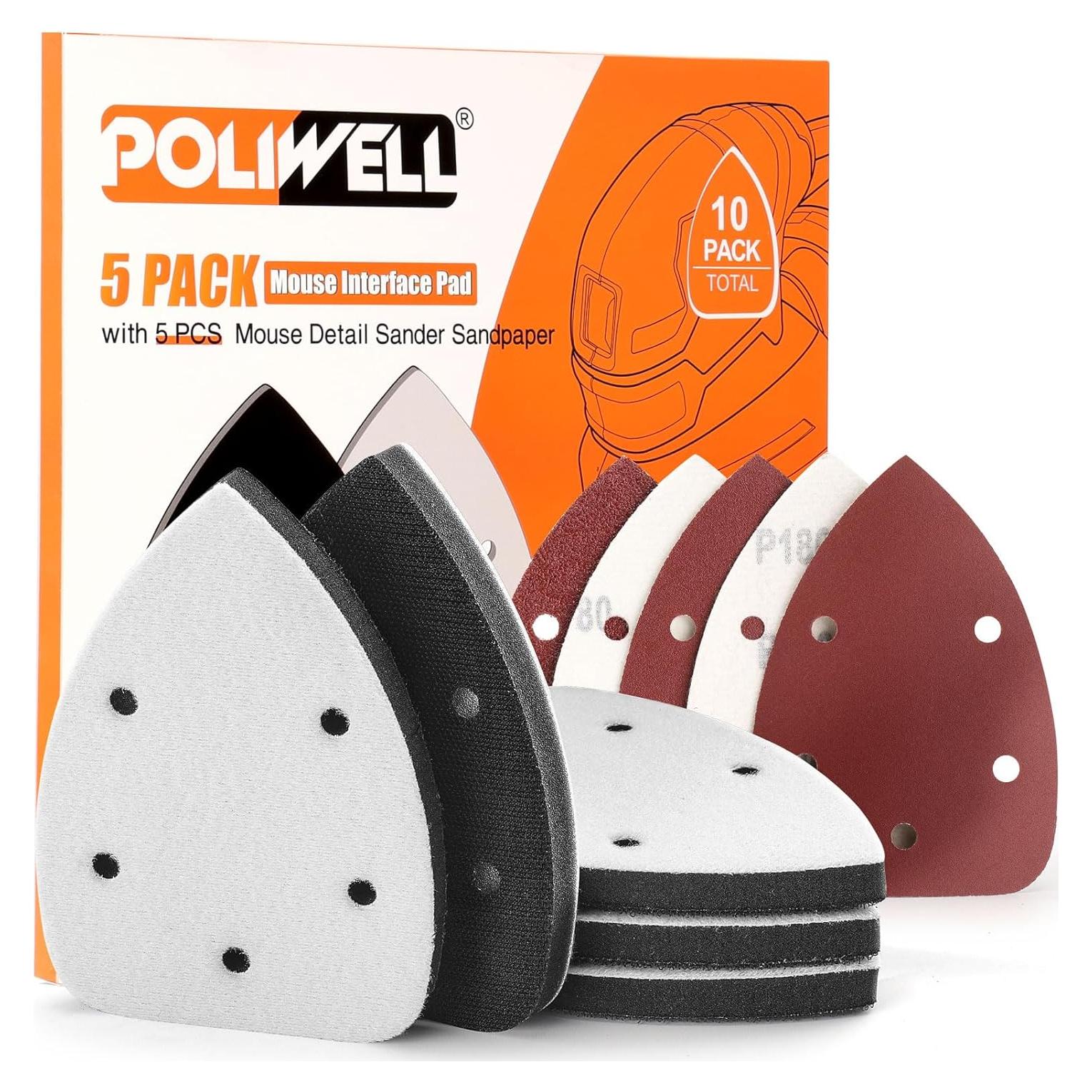 Almohadilla de Lijado Triangular POLIWELL 5 Agujeros con 5P Granos