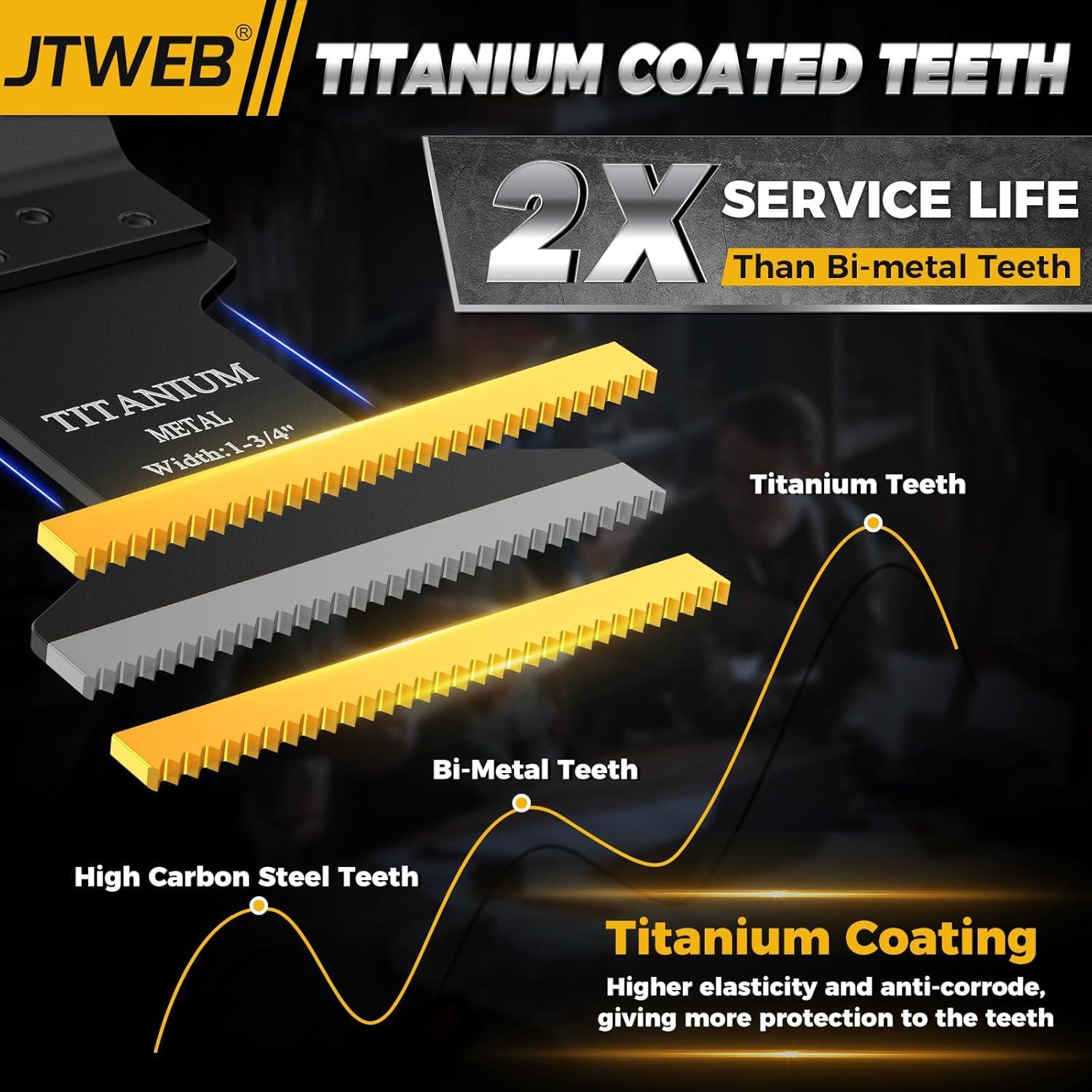 Cuchillas Oscilantes de Titanio JTWEB 10PC para Metal y Madera