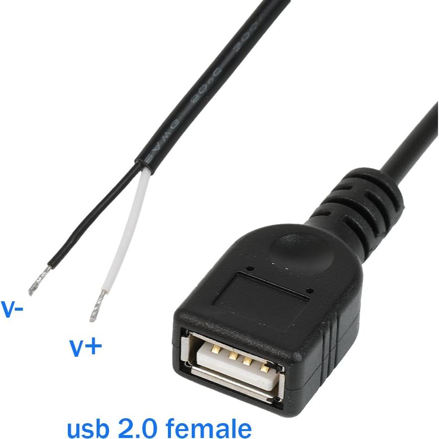 Cable Pigtail USB 2.0 Femenino 1ft 22AWG 2 Núcleos Jienk