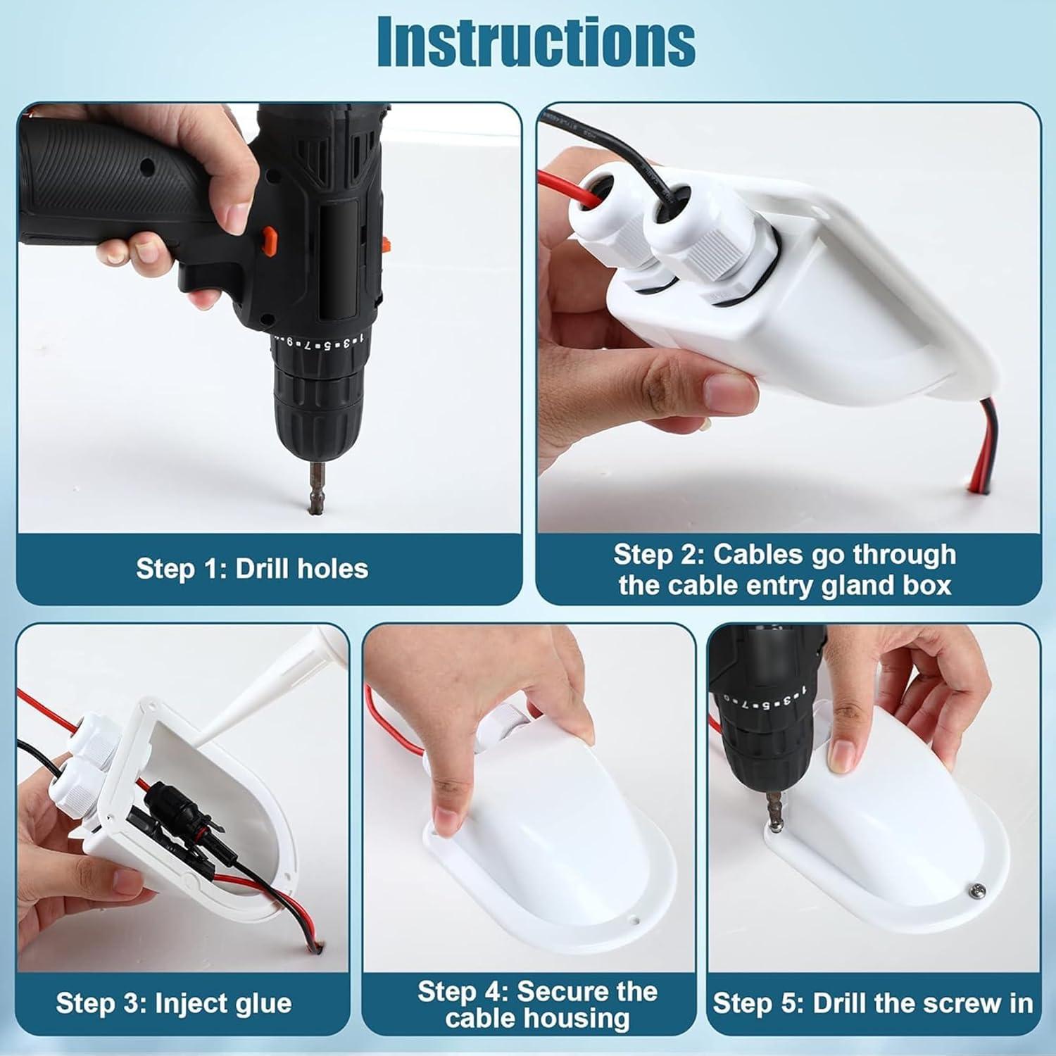 Entrada de Cable Solar Doble Enhon 2 Piezas Blanca 3-10mm²