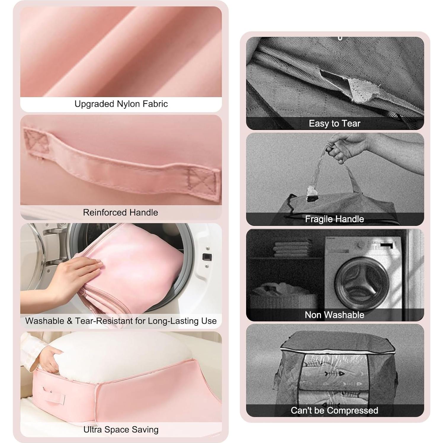 Bolsas de Almacenamiento al Vacío Amugret 2 Pcs 132L Rosa