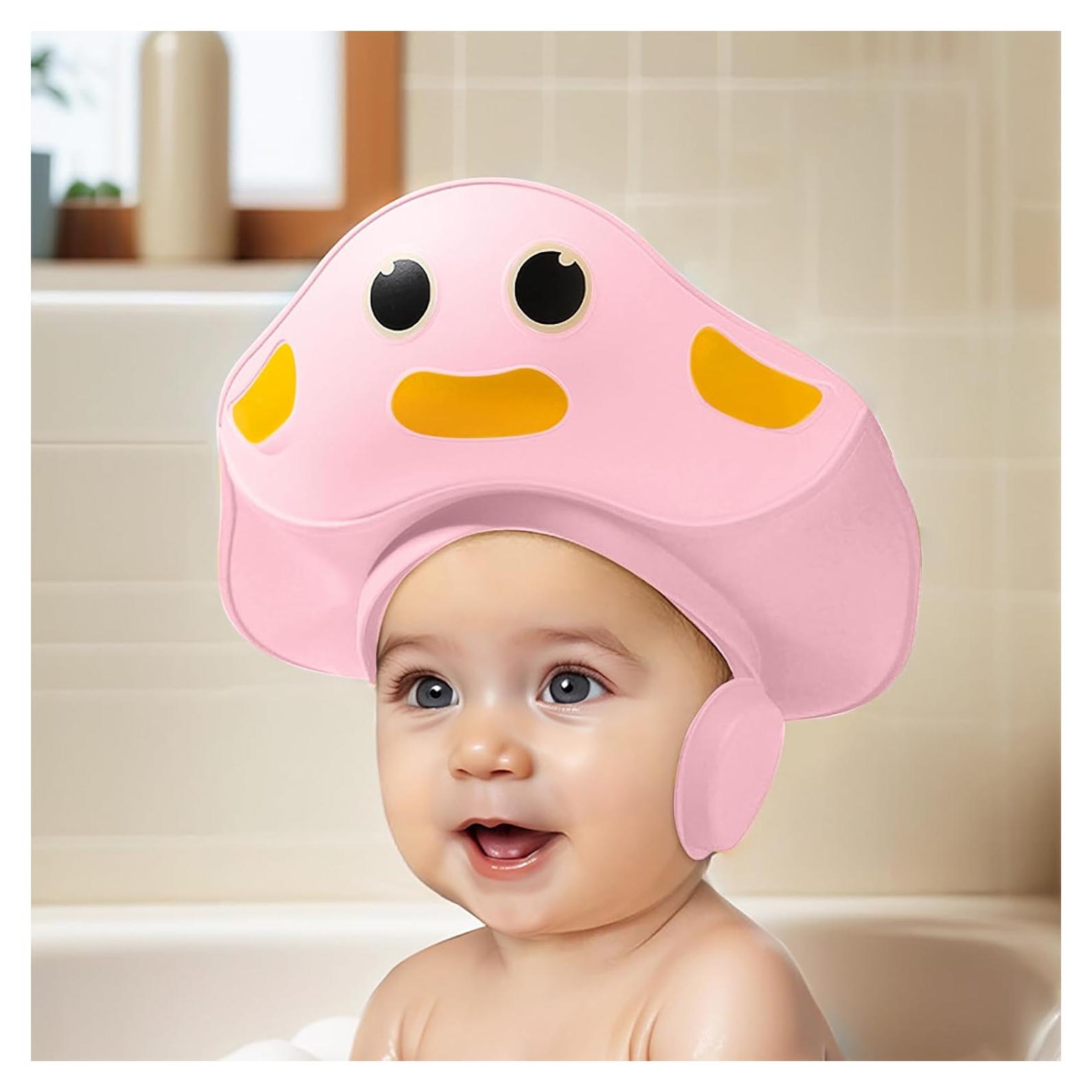 Gorro de Ducha Ajustable para Bebés y Niños - Rosa
