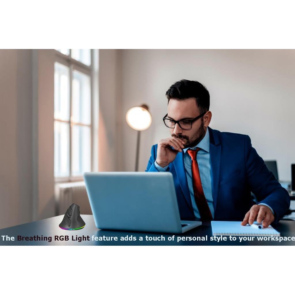 Ratón Inalámbrico Vertical Ergonómico SHARE SUNSHINE RGB