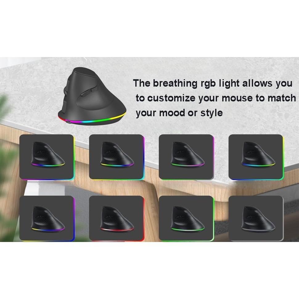 Ratón Inalámbrico Vertical Ergonómico SHARE SUNSHINE RGB