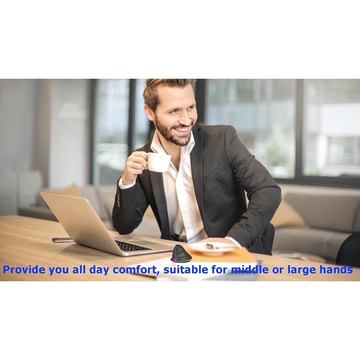 Ratón Inalámbrico Vertical Ergonómico SHARE SUNSHINE RGB