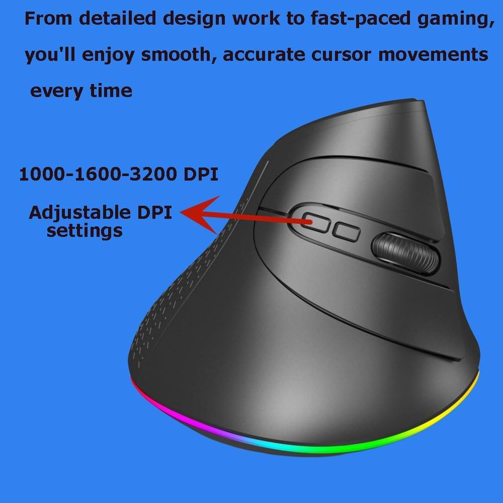 Ratón Inalámbrico Vertical Ergonómico SHARE SUNSHINE RGB