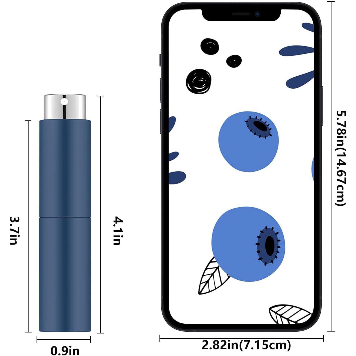 Atomizador de Perfume Portátil Lil Ray 8ml - 2 Piezas Negro y Azul