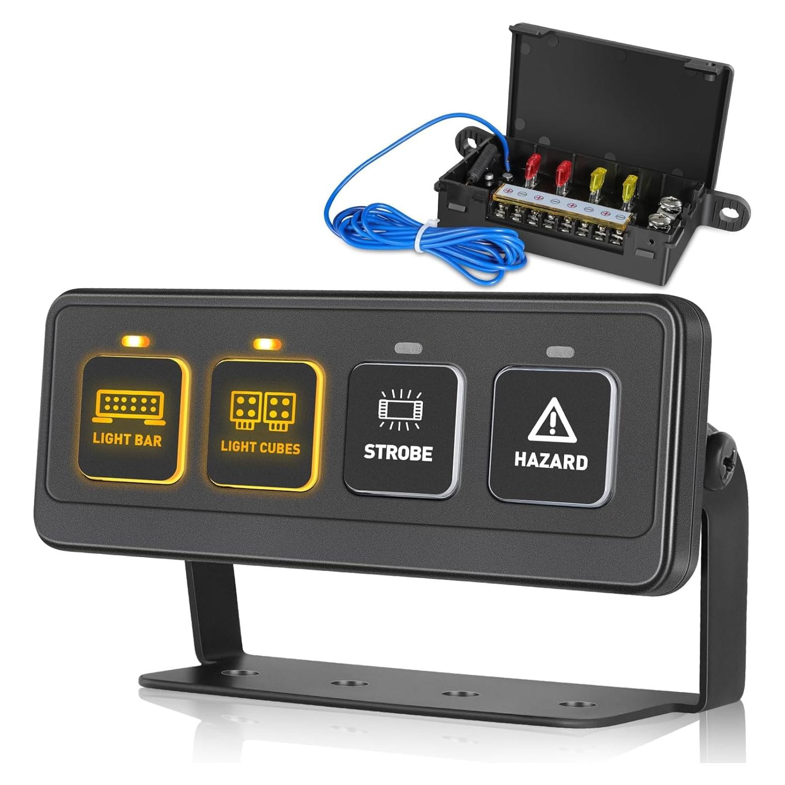 Panel de Interruptores Inalámbrico OFFROADTOWN 4 Gang LED