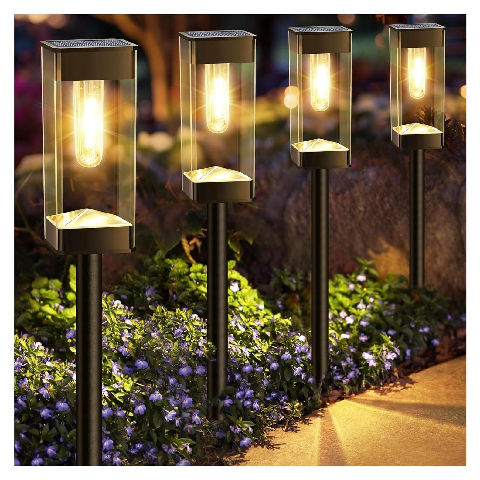 Luces de Camino Solares Gorrzai 4 Paquete LED Impermeables