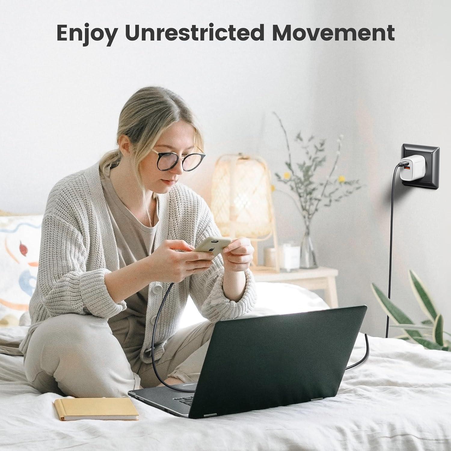 Cable USB C 60W Carga Rápida Silicona 1m Negro - 2Pack