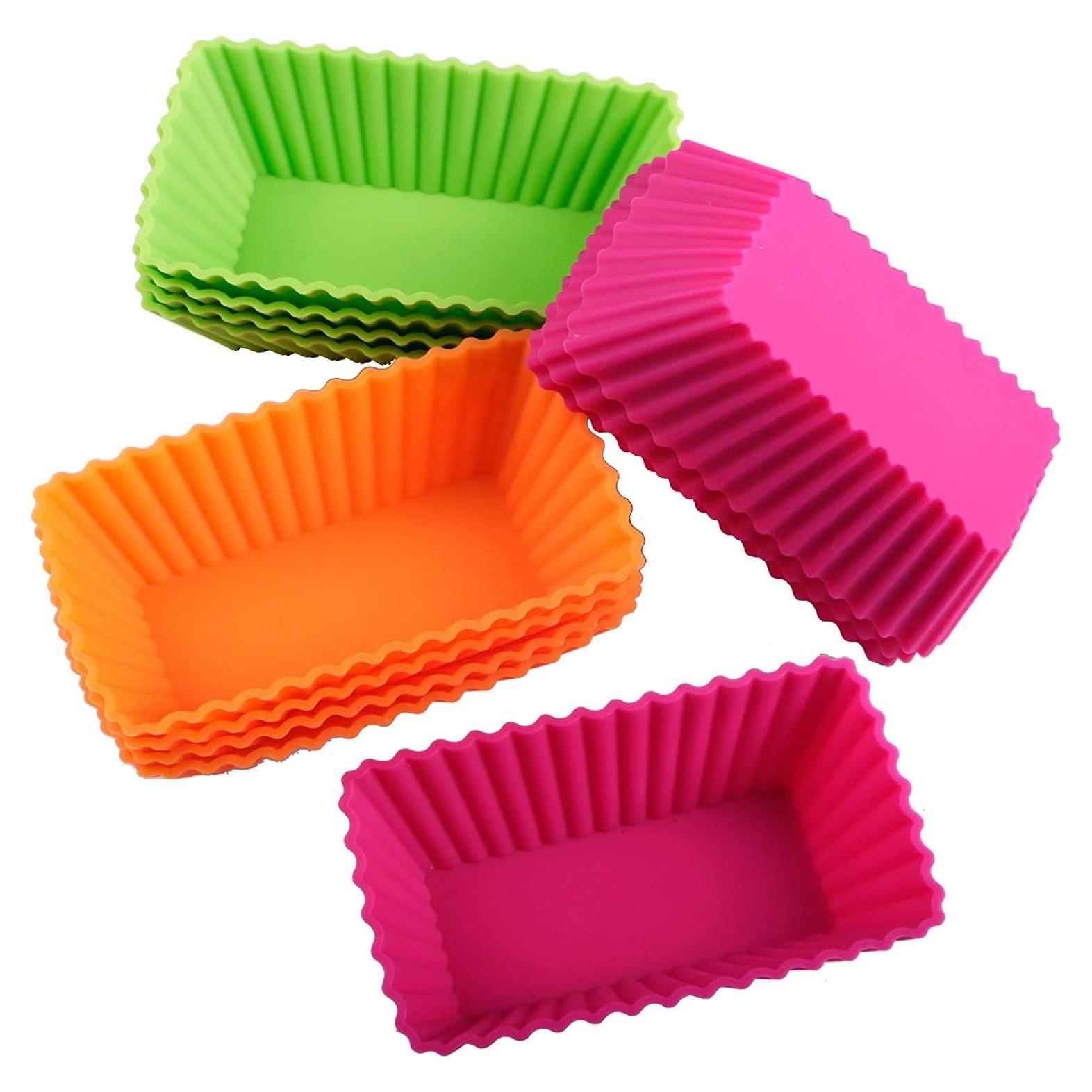 Molde de Silicona para Cupcakes Rectangulares Webake - 12 Tazas