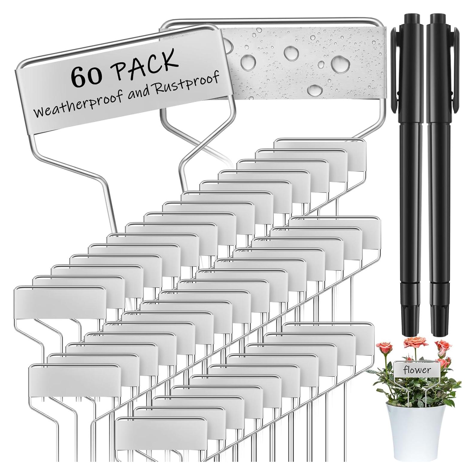 Etiquetas de Jardín Moxweyeni 60 Pcs Metal 10 cm Impermeables