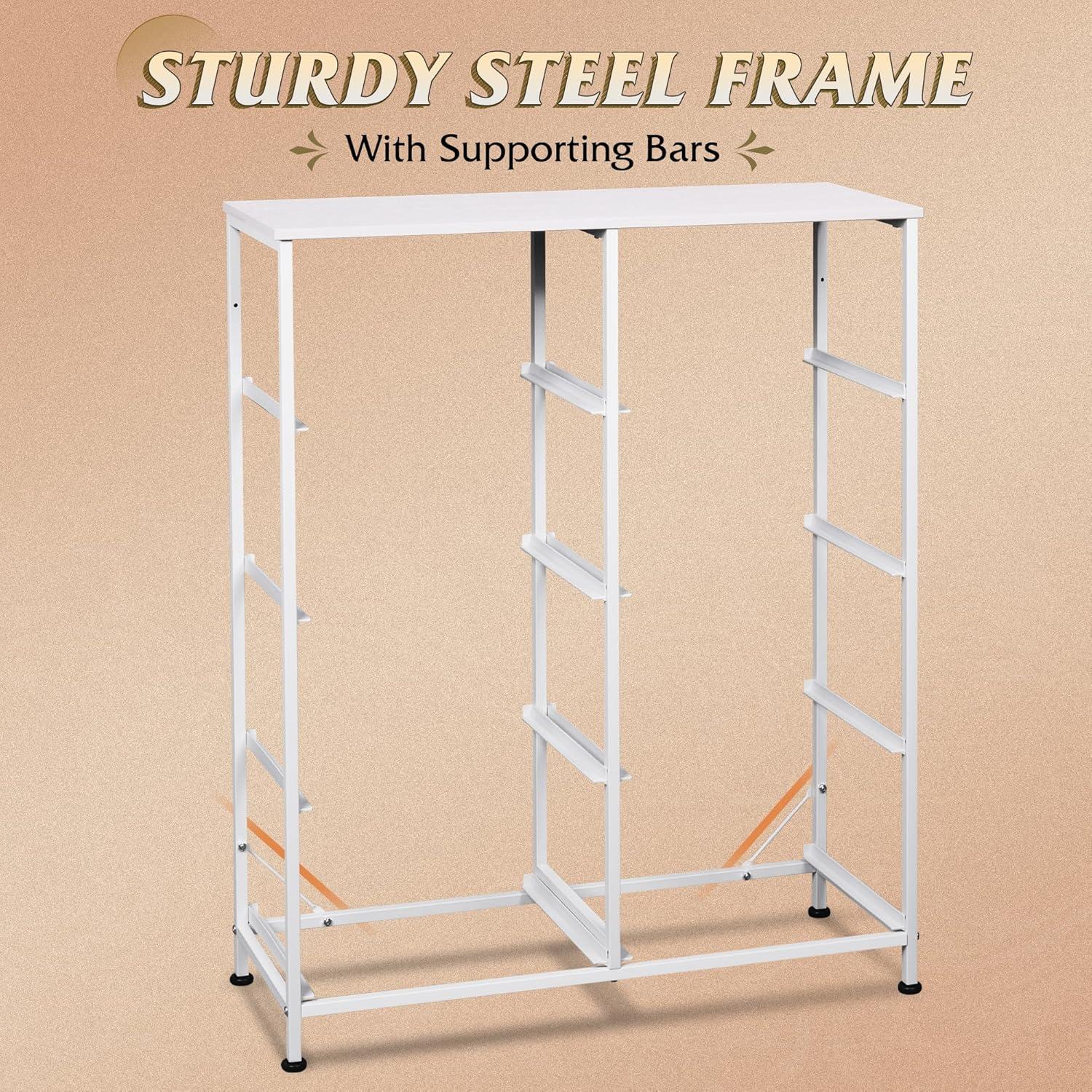 Cajonera de Tela WLIVE 8 Cajones 80.5x29.7x98 cm Blanco