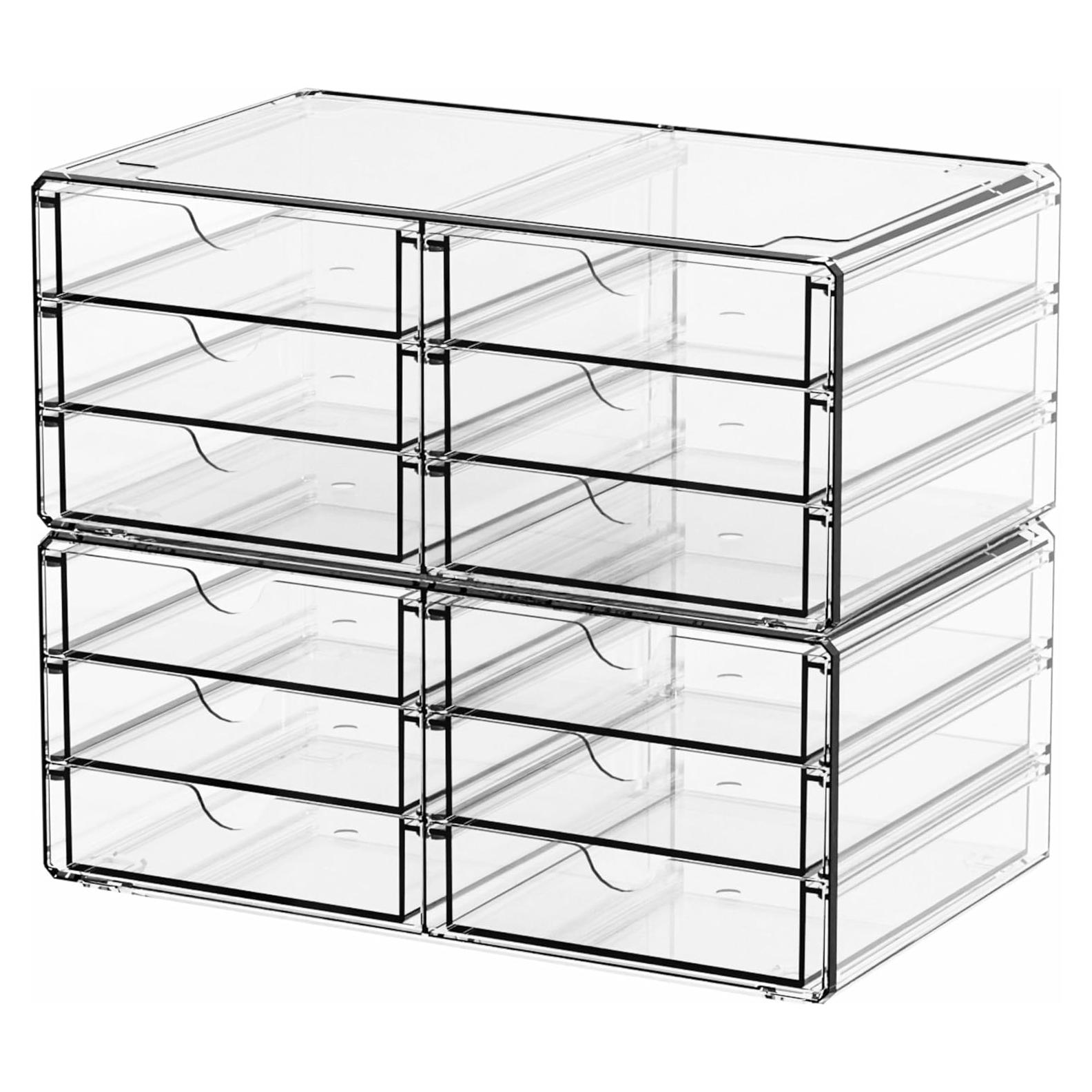 Organizador de Cajones Apilables Yieach 12 Cajones Acrílicos