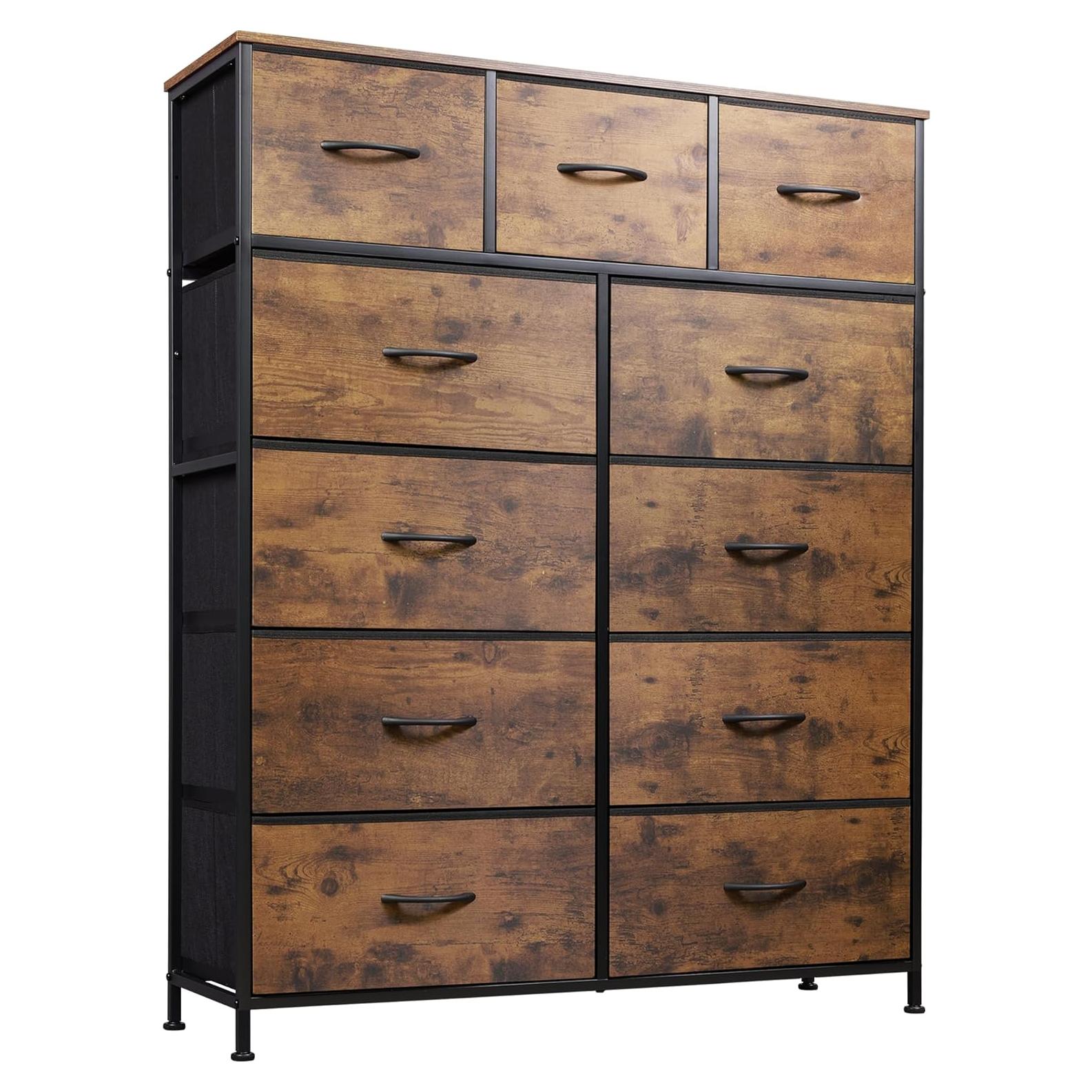 Torre de Almacenamiento WLIVE 11 Cajones Marrón Rústico