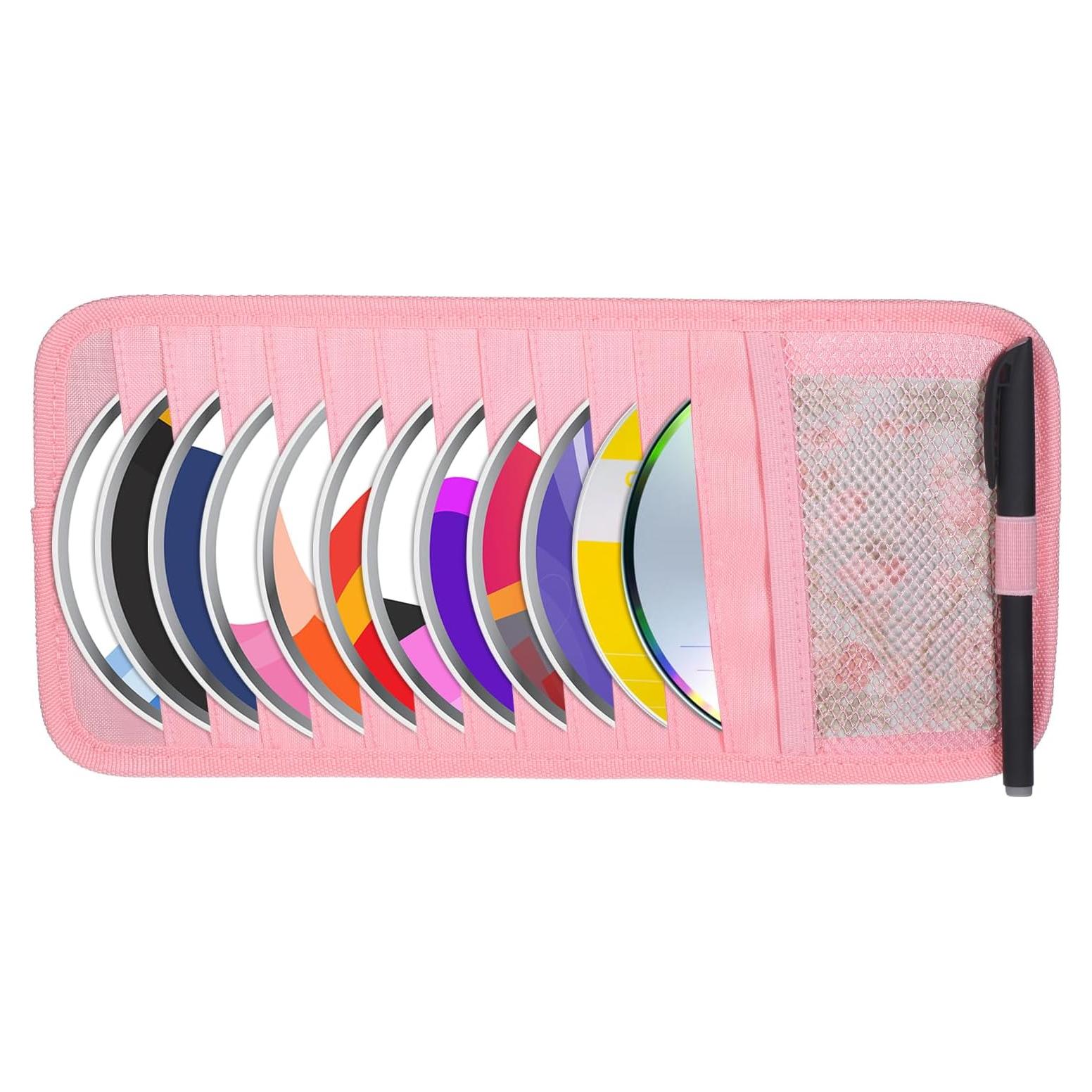Soporte de CD para Visera de Coche Trinkrittey Rosa 12 Fundas
