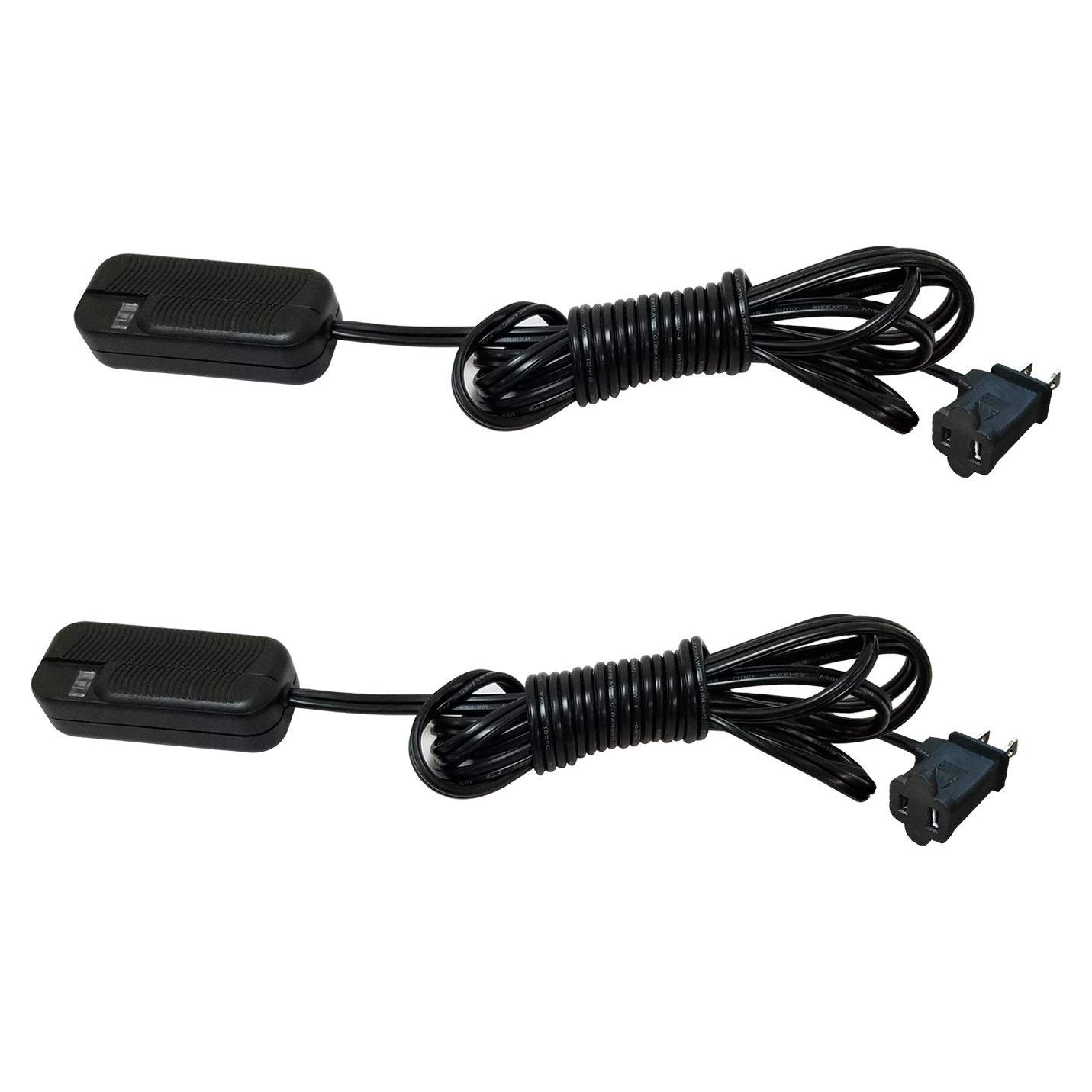 Regulador de Lámpara Enchufable Royal Designs TD-2002, Negro, Paquete de 2