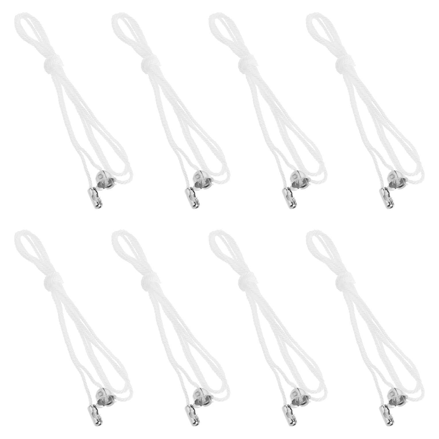 Sliverdew 8 Pack Pull Cord for Ceiling Switch Ceiling Fan Pull Chain Extender Light Pull Cord String with Connector Pull Chain Extension for Ceiling Fan Light Fixture Light Bulb
