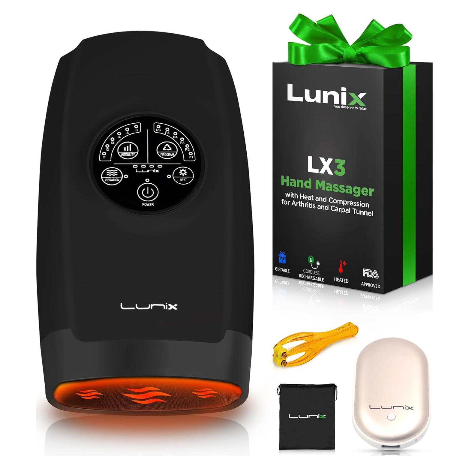 Masajeador de Mano Eléctrico Lunix LX3 con Calor y Compresión