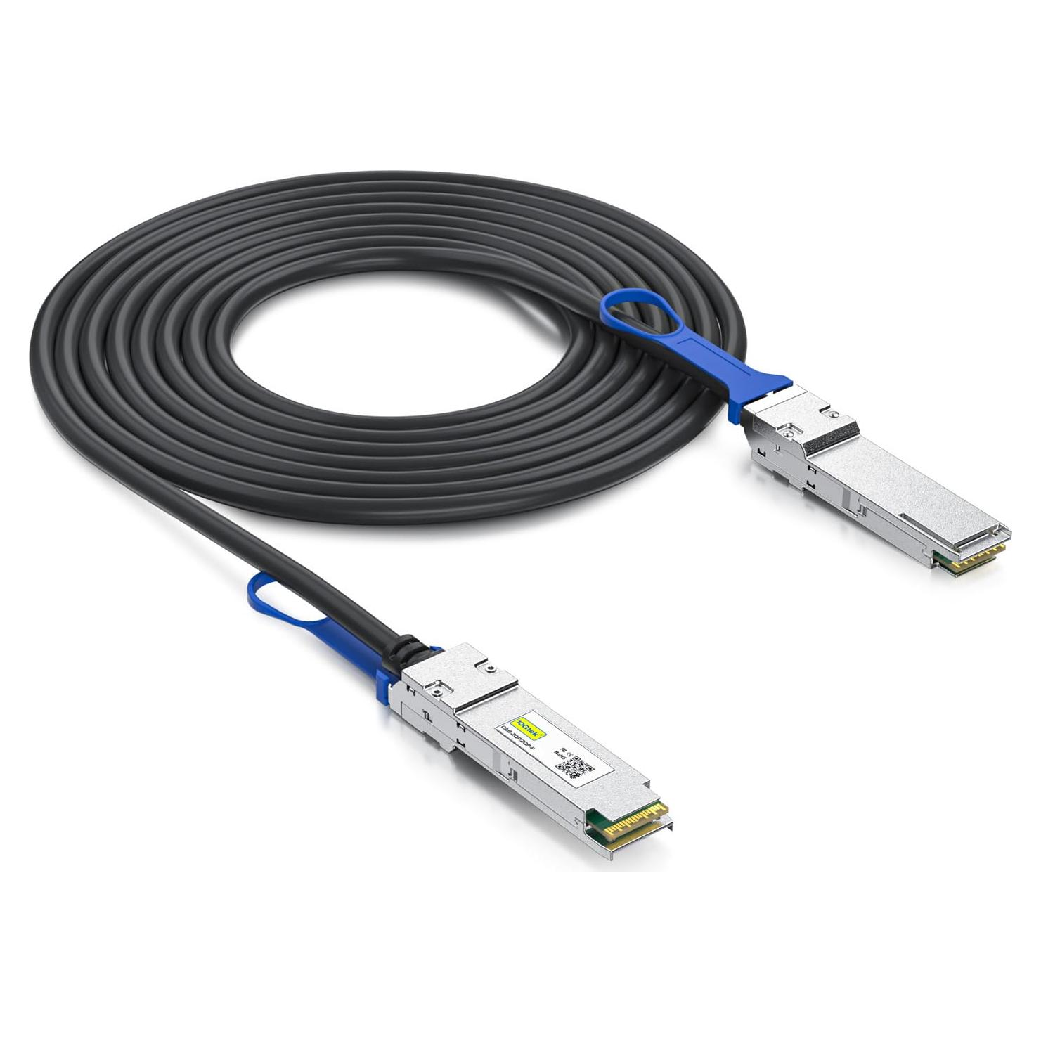 Cable de cobre pasivo 100G 10Gtek QSFP28 a QSFP28 0.5m