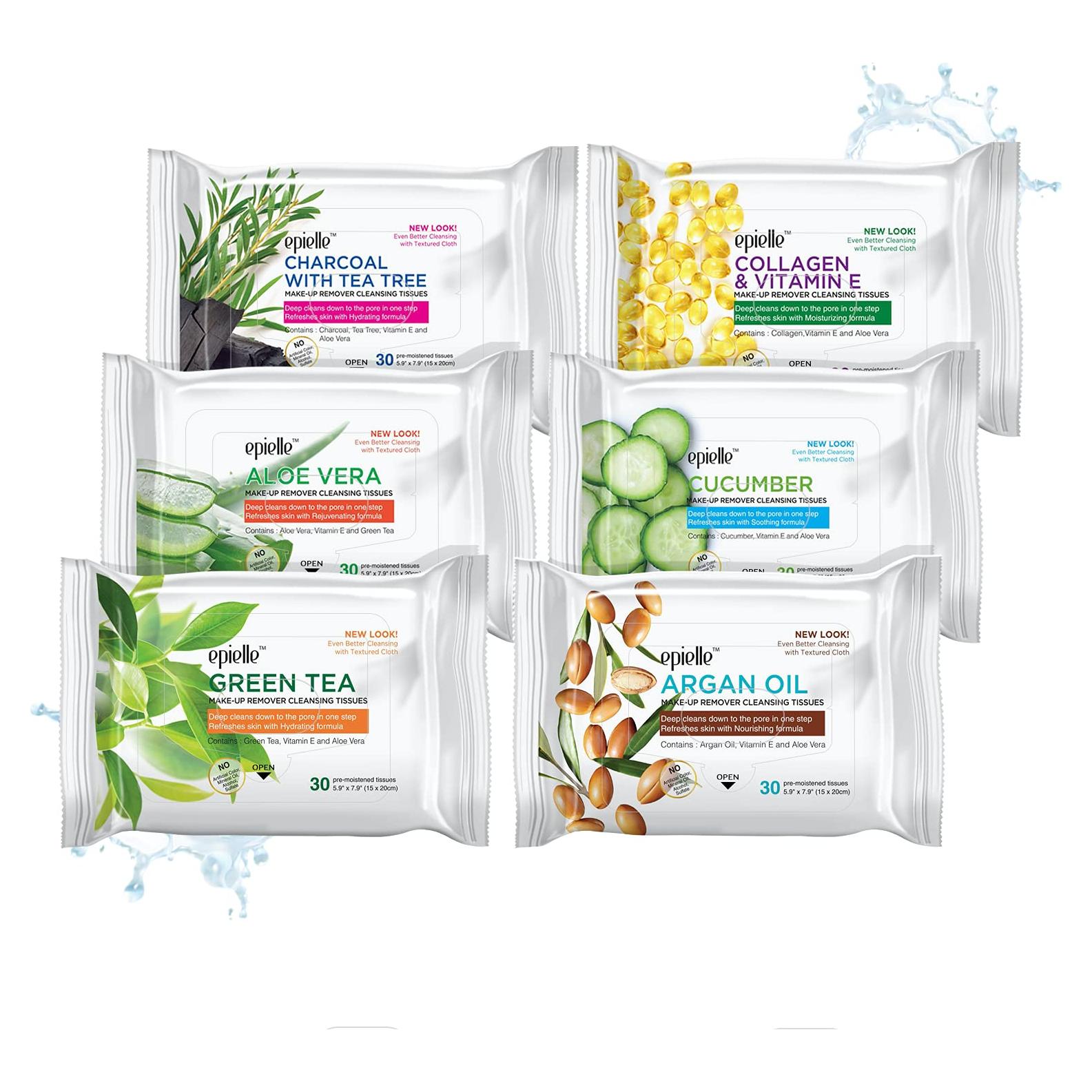 Toallitas Desmaquillantes Epielle, 30 Unidades, Hipoalergénicas