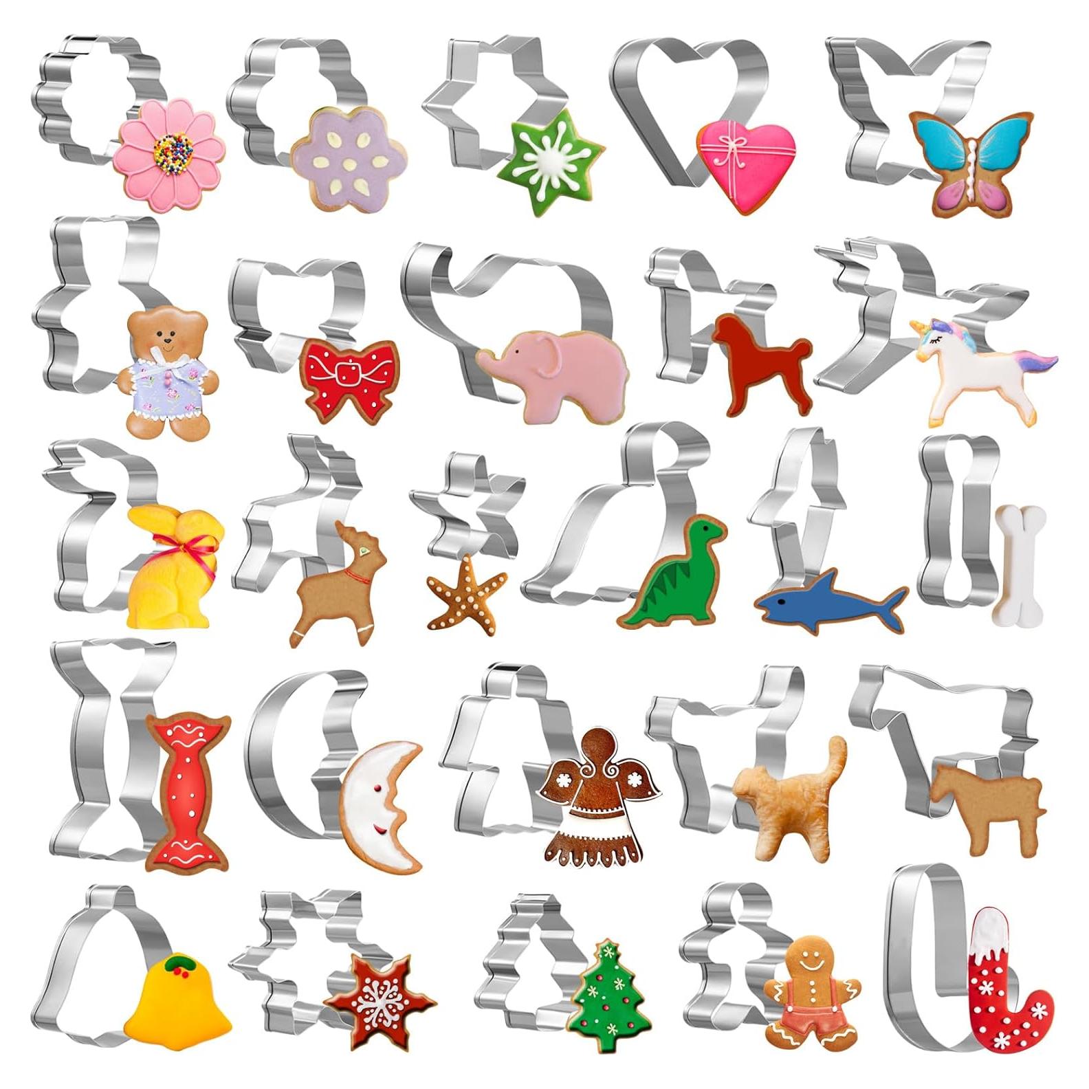 Juego de Cortadores de Galletas GWHOLE 26 Pcs Acero Inoxidable