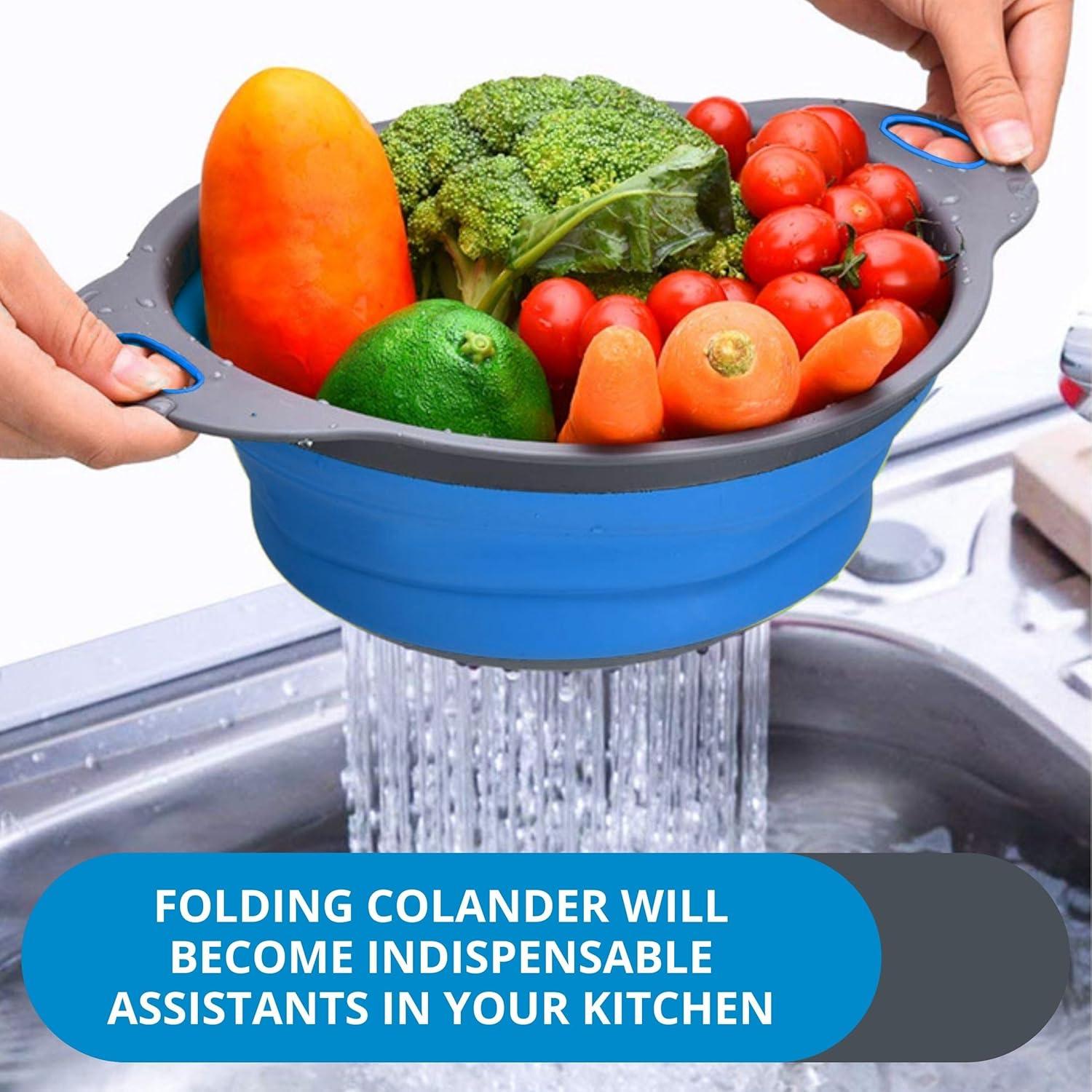 Juego de Coladores Plegables YARRD Azul - 2 PZS Silicona