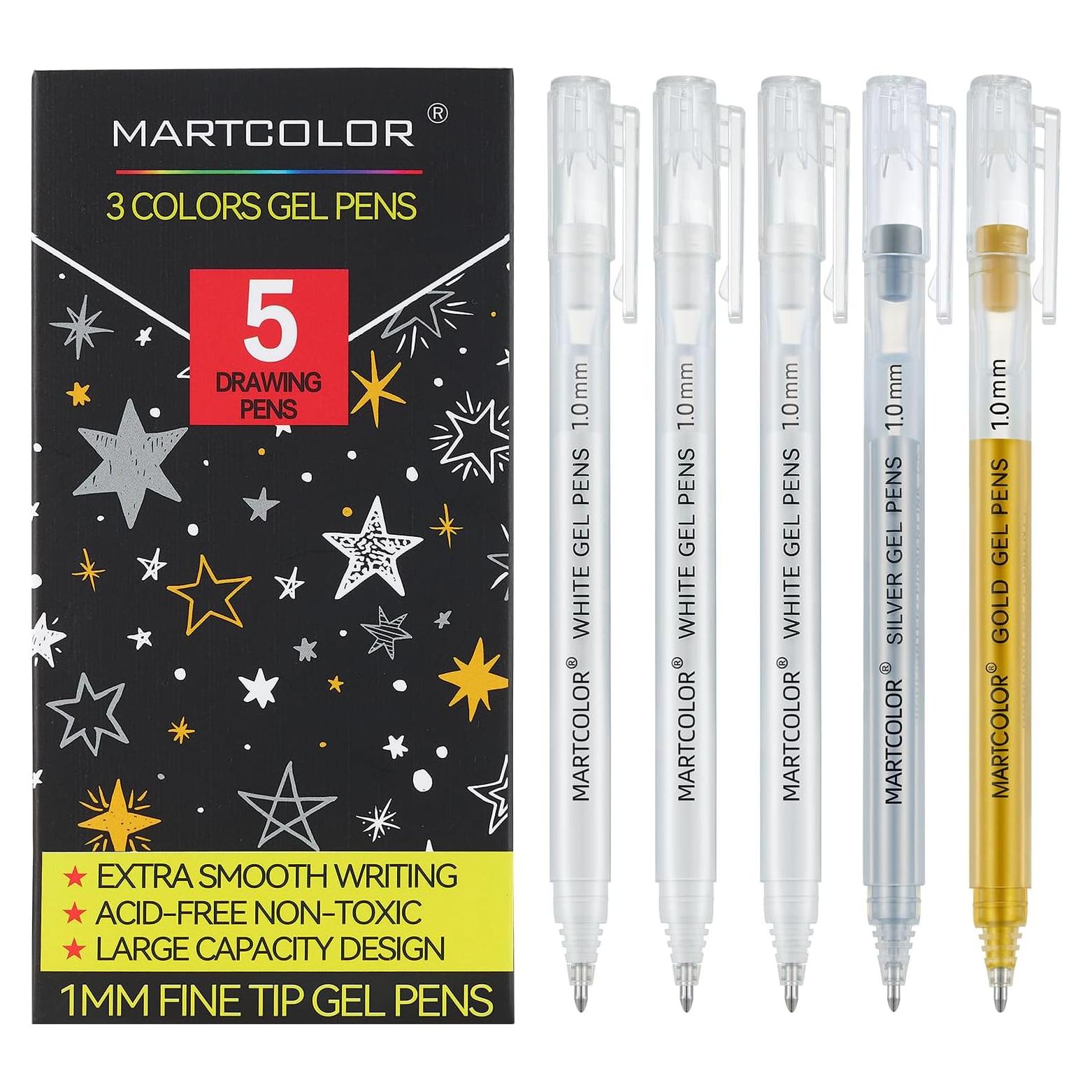 Set de 5 Bolígrafos de Gel MARTCOLOR Multicolor 1mm Punta Fina