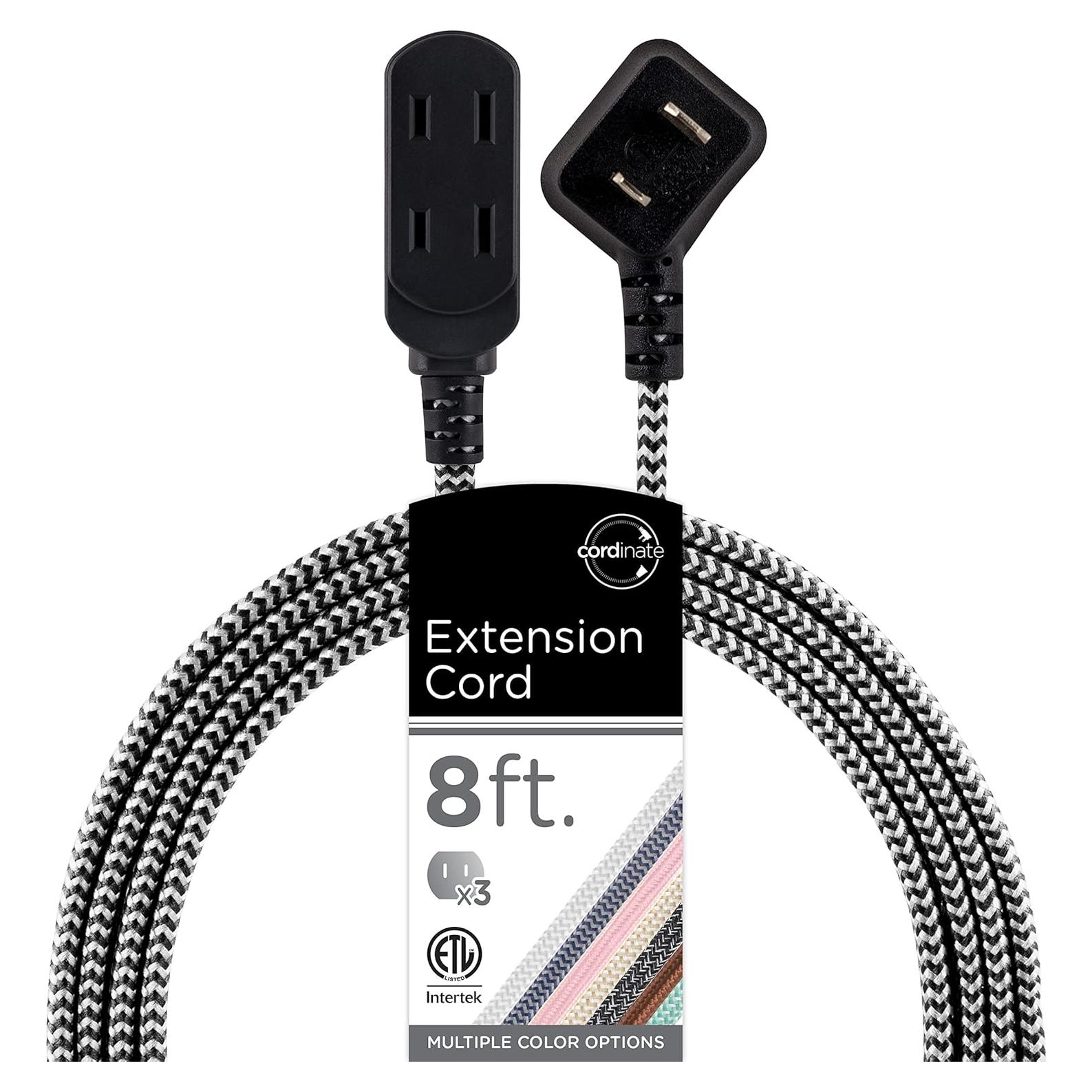 Regleta de Extensión Cordinate 3 Tomas 2 Clavijas 2.44m Negro/Blanco