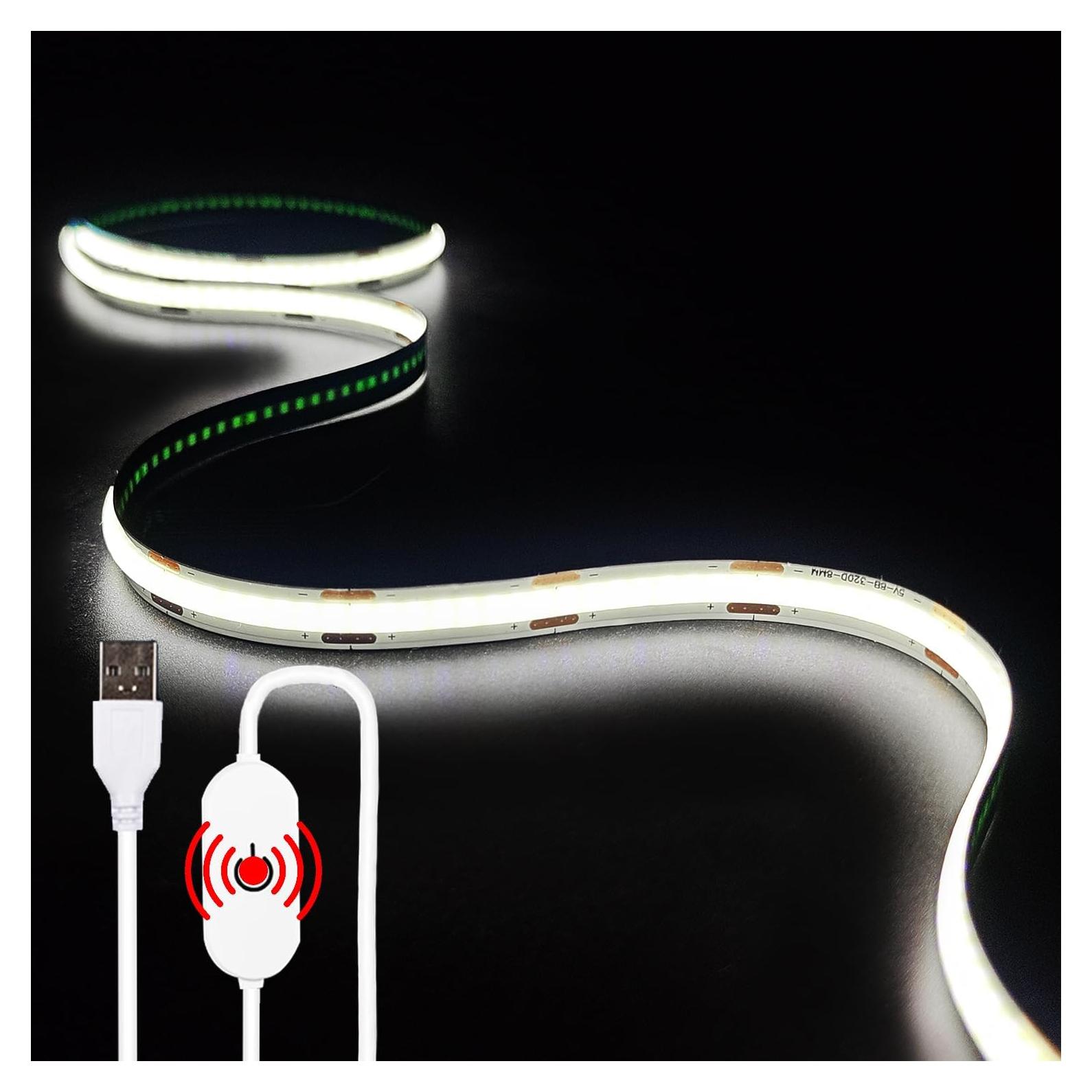 Tira de Luz LED COB 1m LFKJ Blanca 6000K USB con Controlador