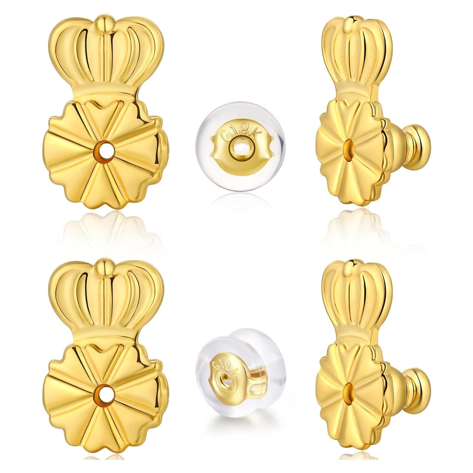 Respaldos de Pendientes FORMULEN Dorado 6 Piezas con Bloqueo