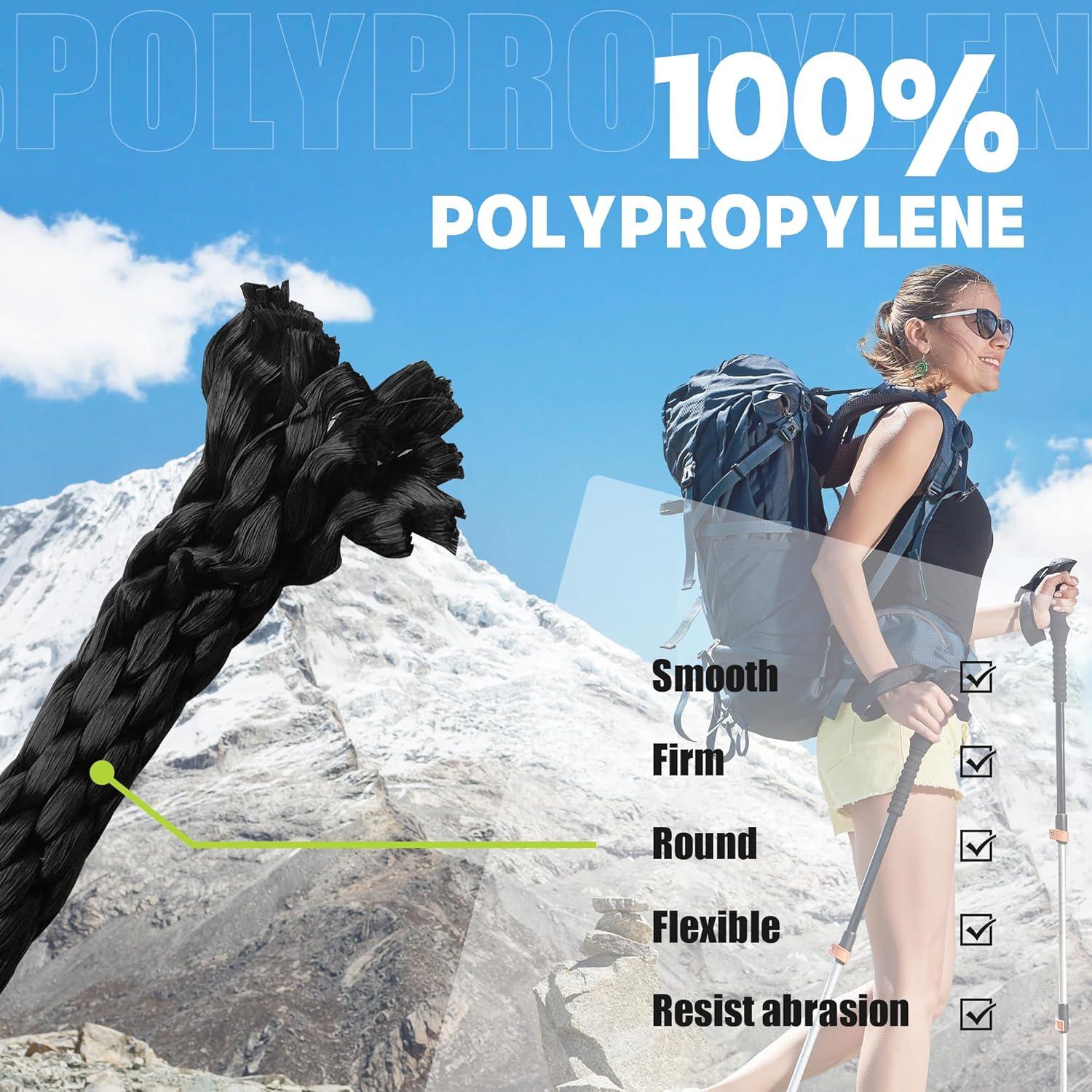 Cuerda Trenzada de Polipropileno SDLTHR 30.48m 9.5mm Negra