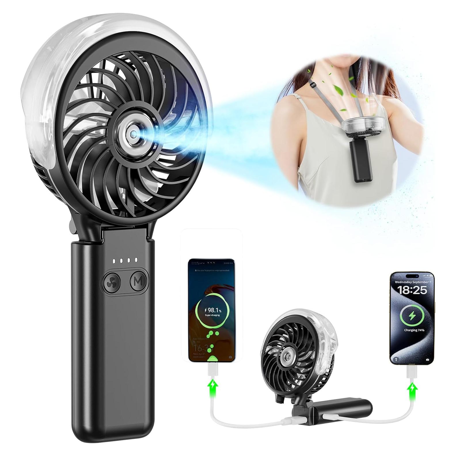 Ventilador de Mano Recargable HandFan HF318D Negro 5200mAh