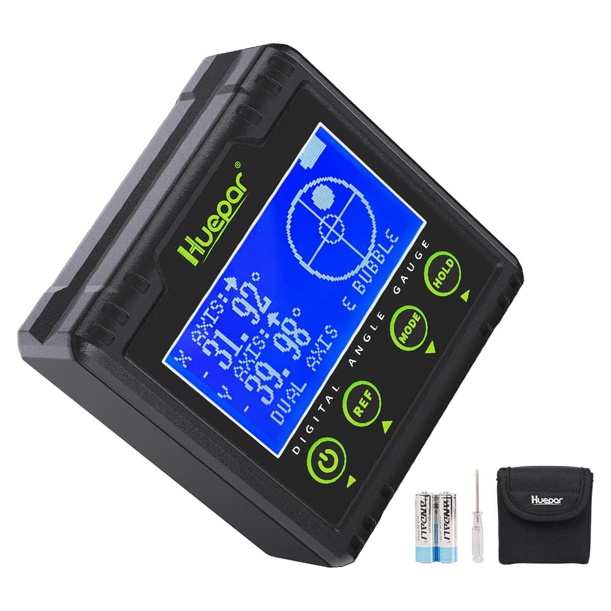 Medidor de Ángulo Digital Huepar AG03 con Base Magnética