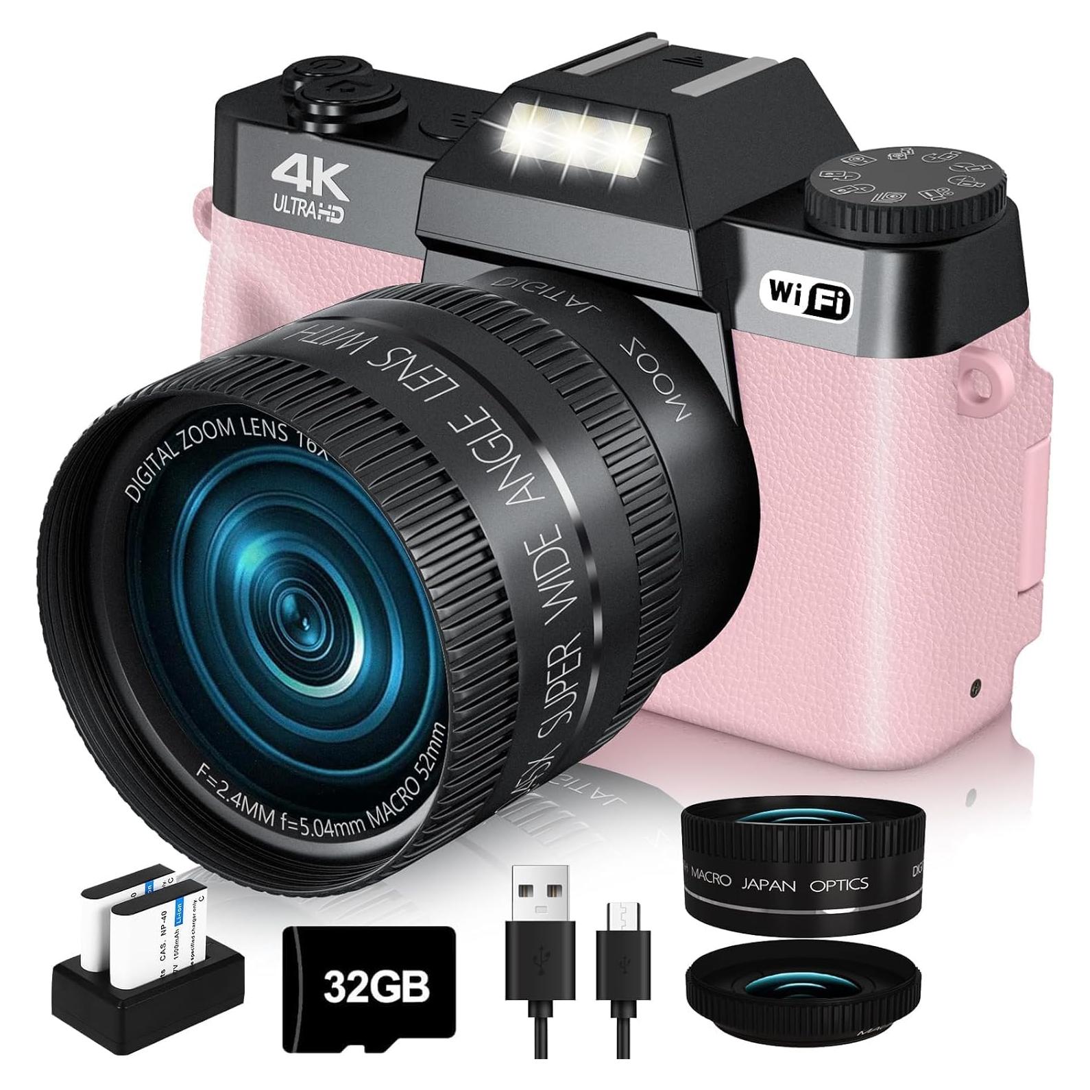 Cámara Digital VJIANGER W02 4K 56MP con WiFi y Zoom 16X