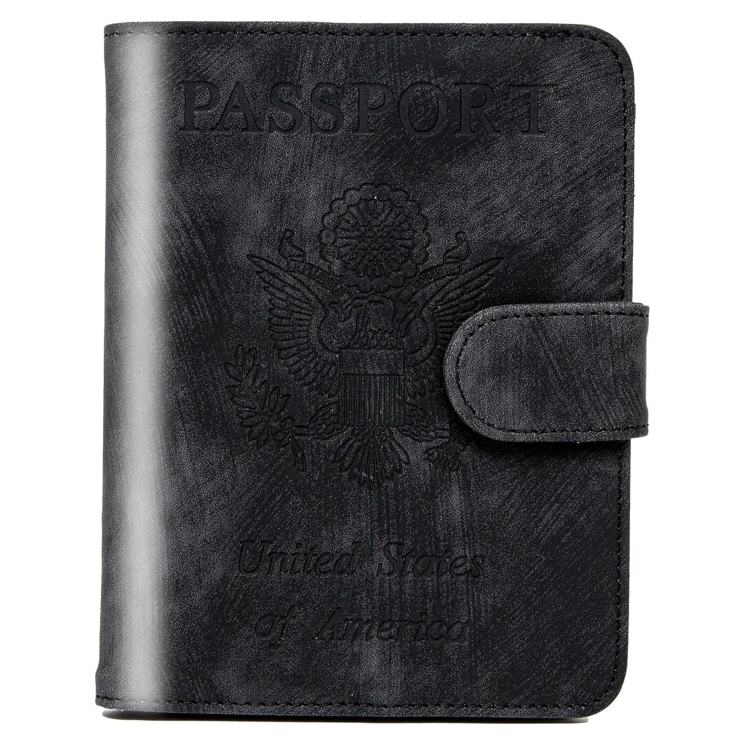 Portapasaportes con bloqueo RFID - WT002 - Negro