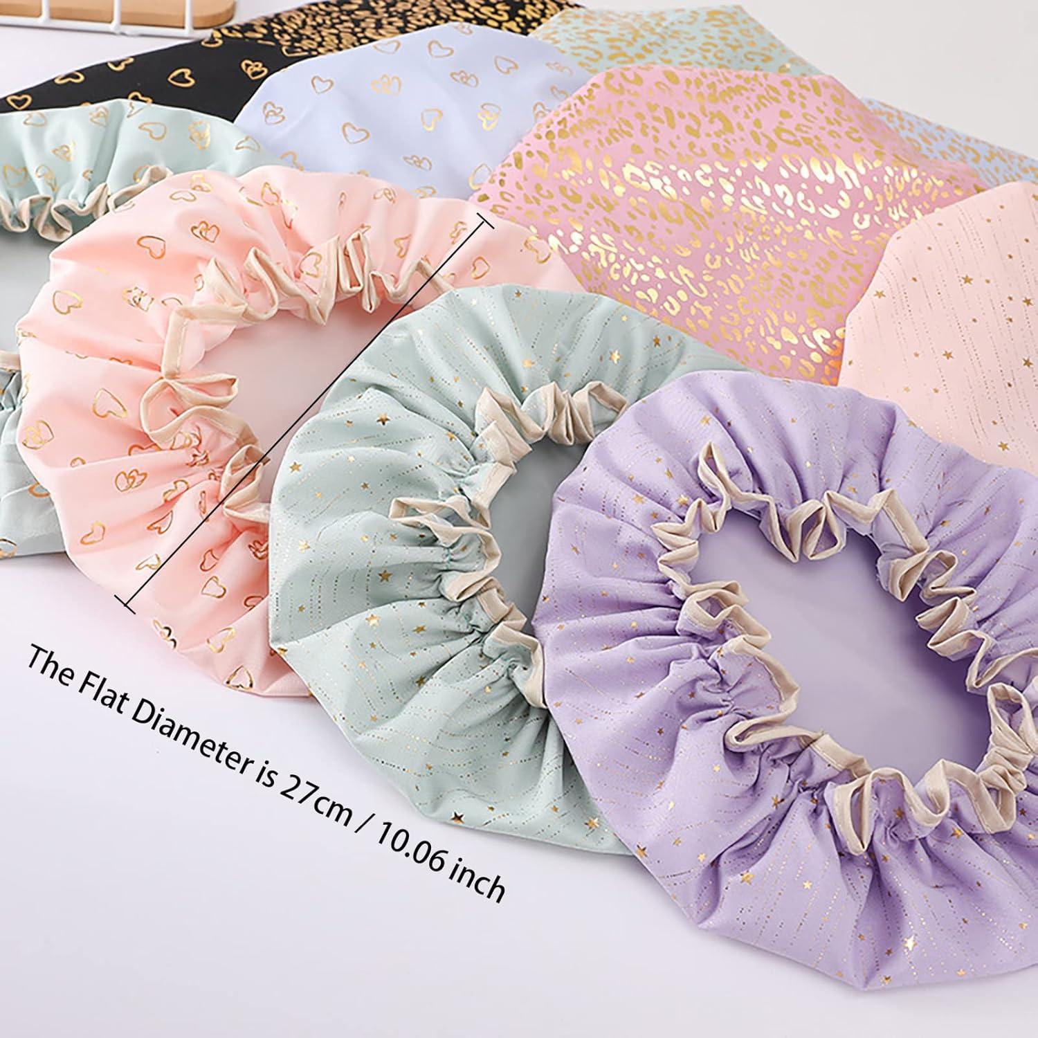 Gorro de Ducha Impermeable Qeuly 2 Piezas Lila Doble Capa