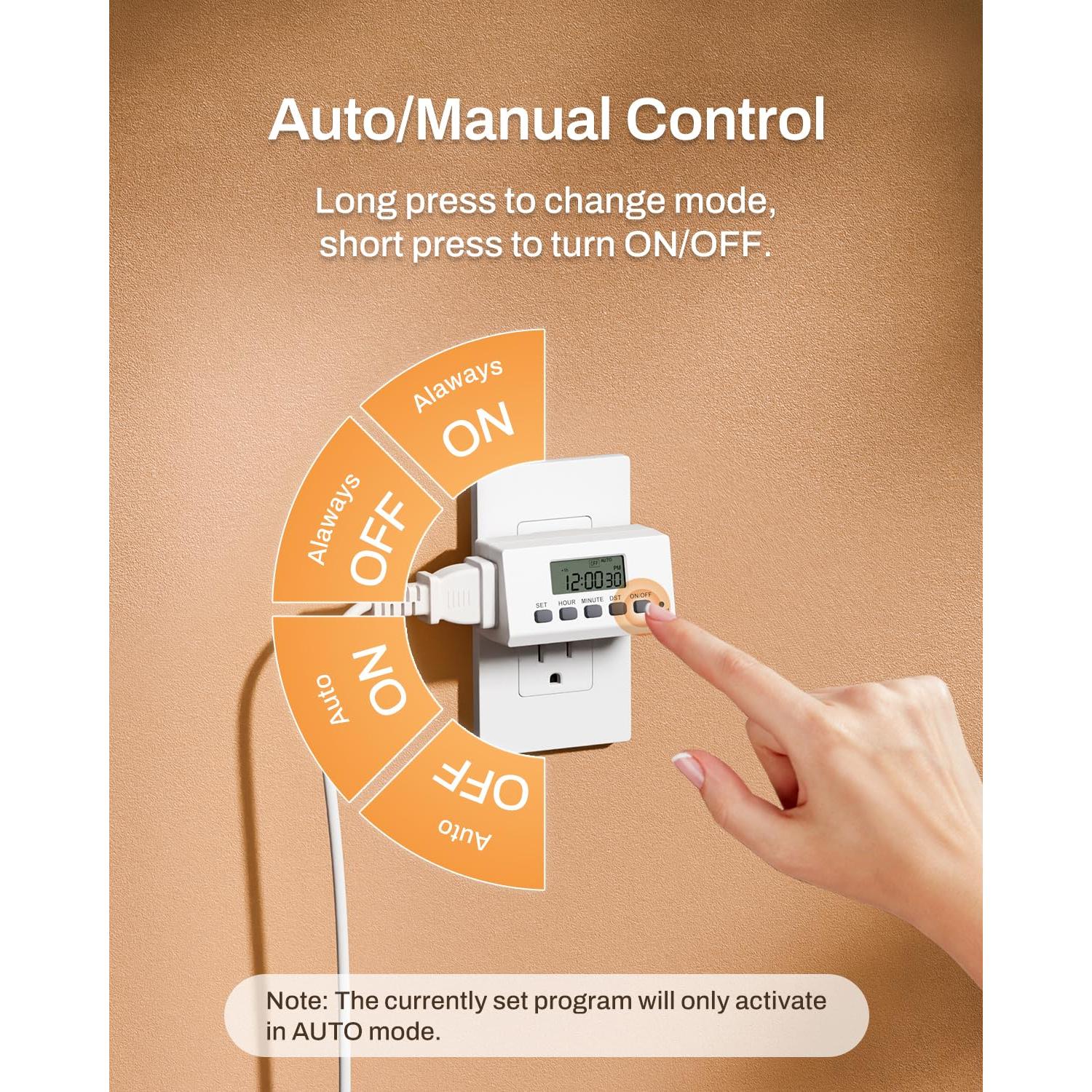 Temporizador Digital BN-LINK 24 Horas 2 Patas Paquete de 2