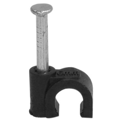 Paquete de 100 Clips de Cable Negro 6mm para RG59 y Ethernet