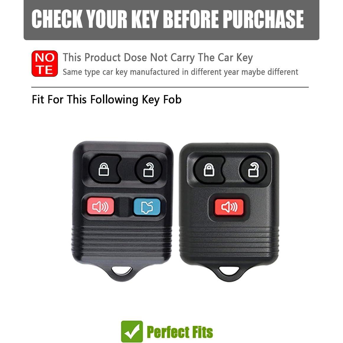 Funda de Llave de Cuero YINEOR para Auto Ford y Mazda