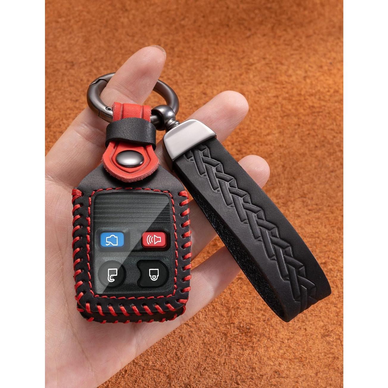 Funda de Llave de Cuero YINEOR para Auto Ford y Mazda