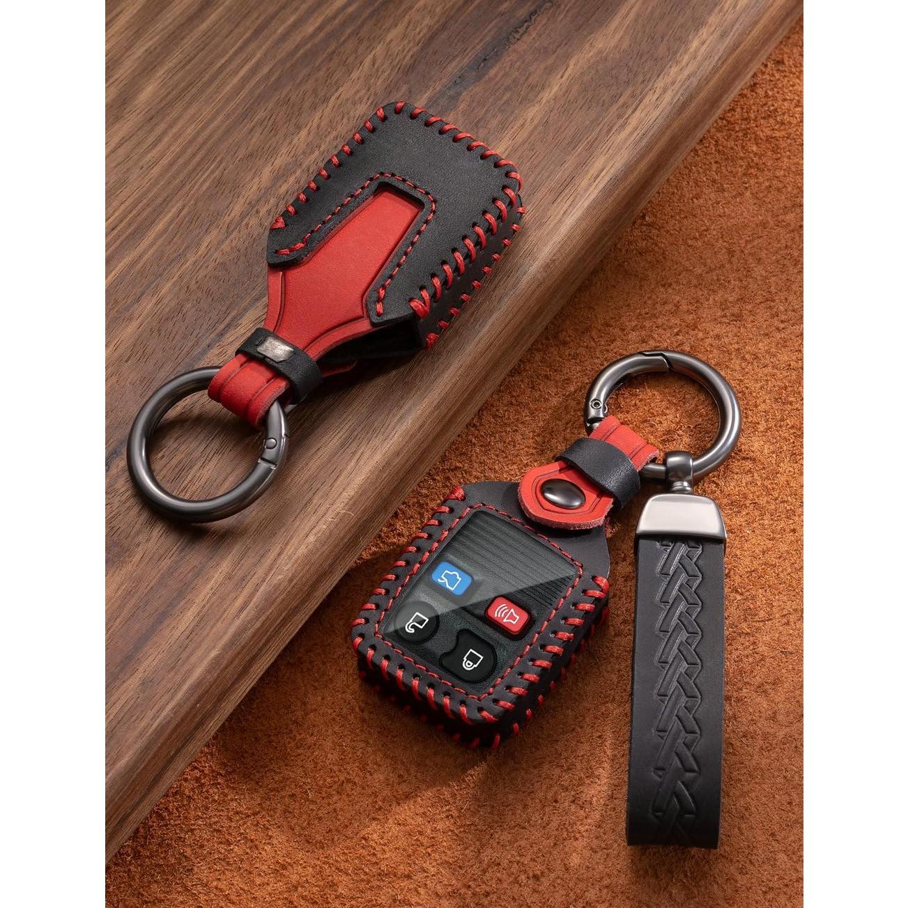 Funda de Llave de Cuero YINEOR para Auto Ford y Mazda