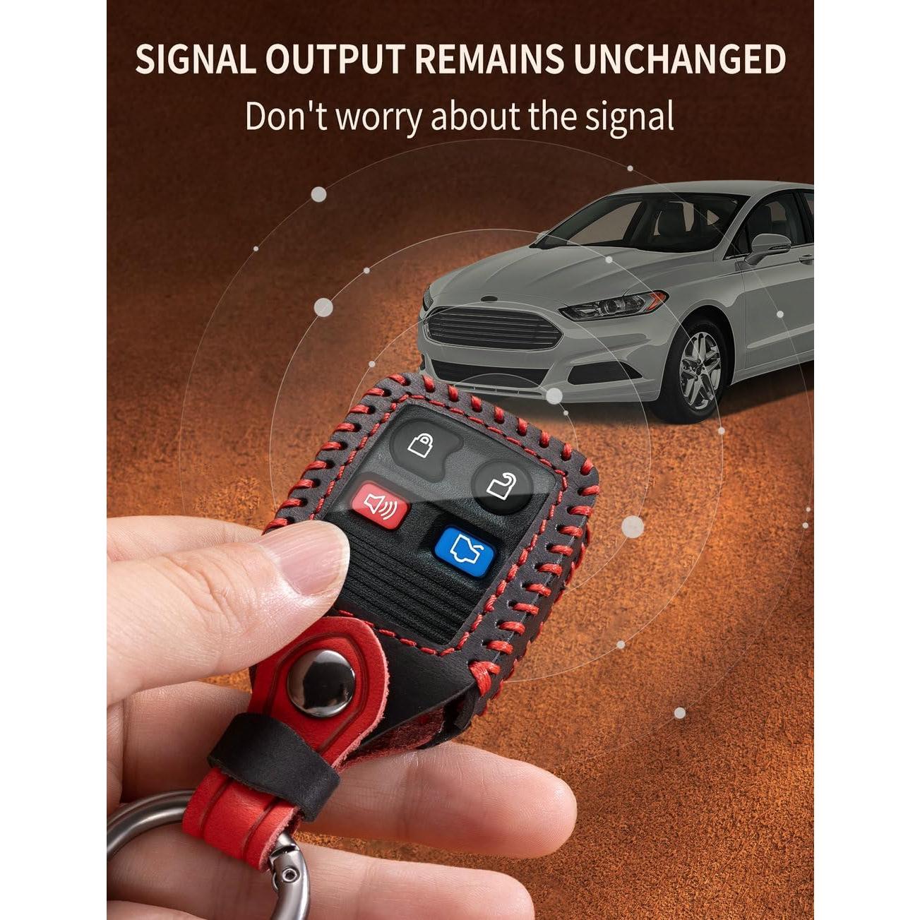 Funda de Llave de Cuero YINEOR para Auto Ford y Mazda