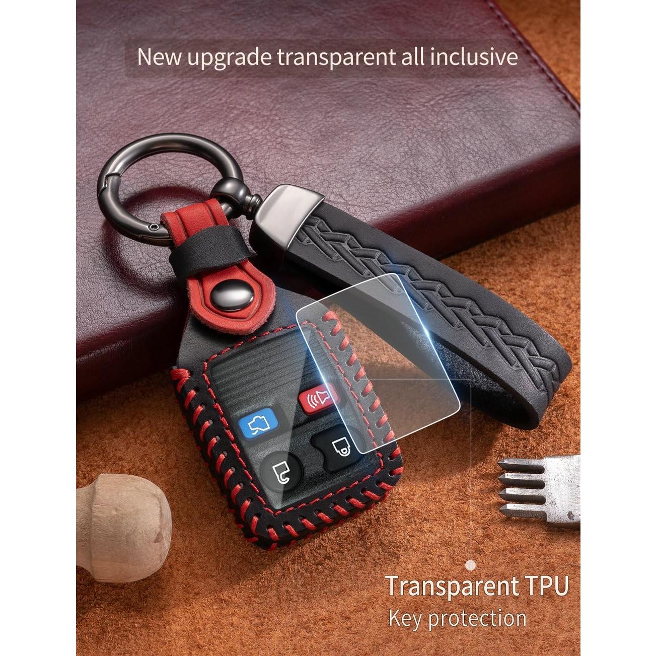 Funda de Llave de Cuero YINEOR para Auto Ford y Mazda