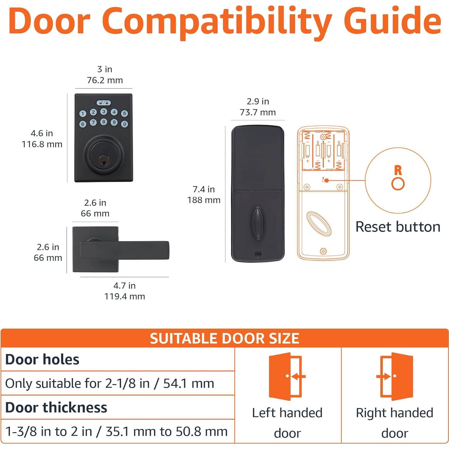 Cerradura Electrónica Amazon Basics con Teclado - Negro Mate