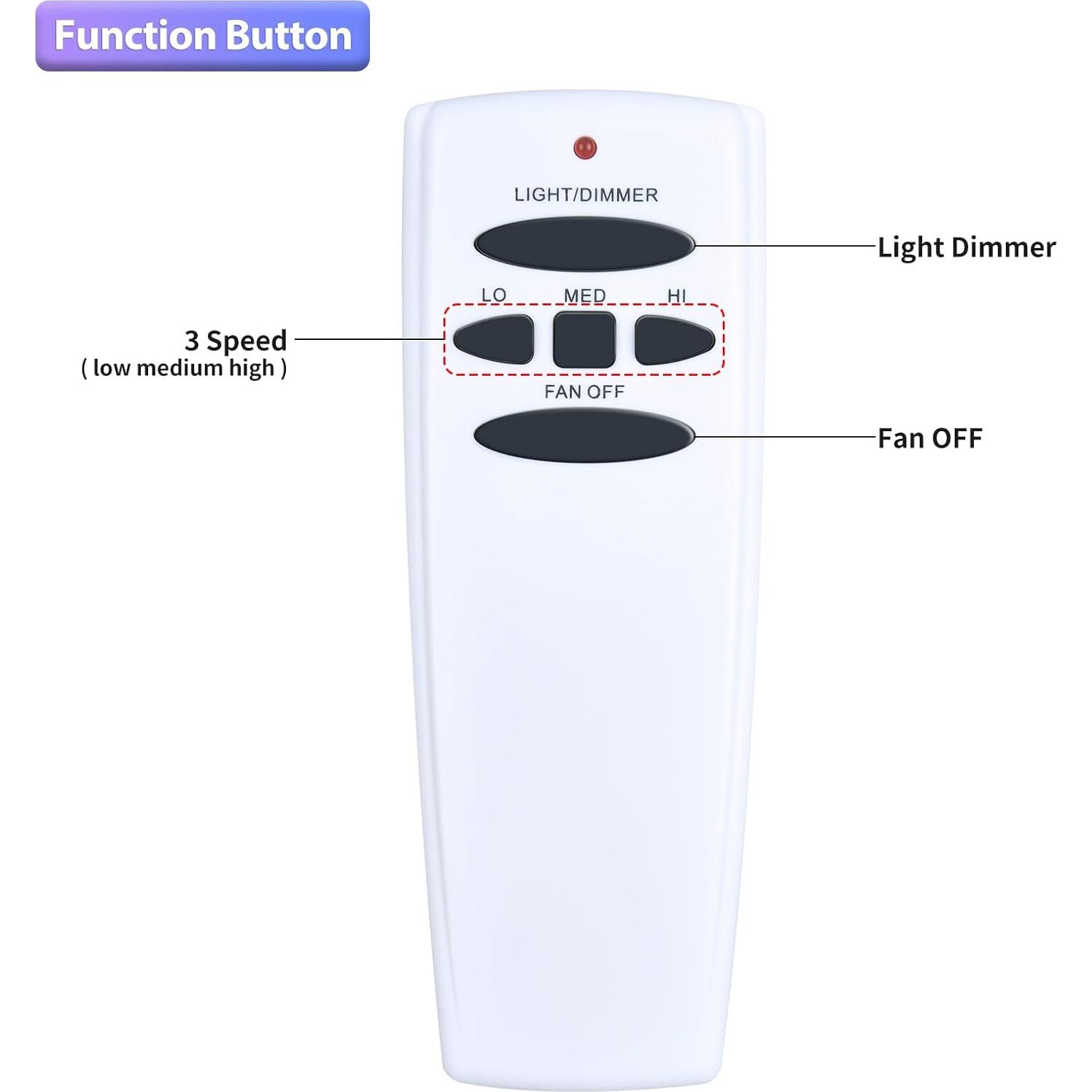 Control Remoto Reemplazo Ventilador Techo Oumeite UC7078T 3 Velocidades