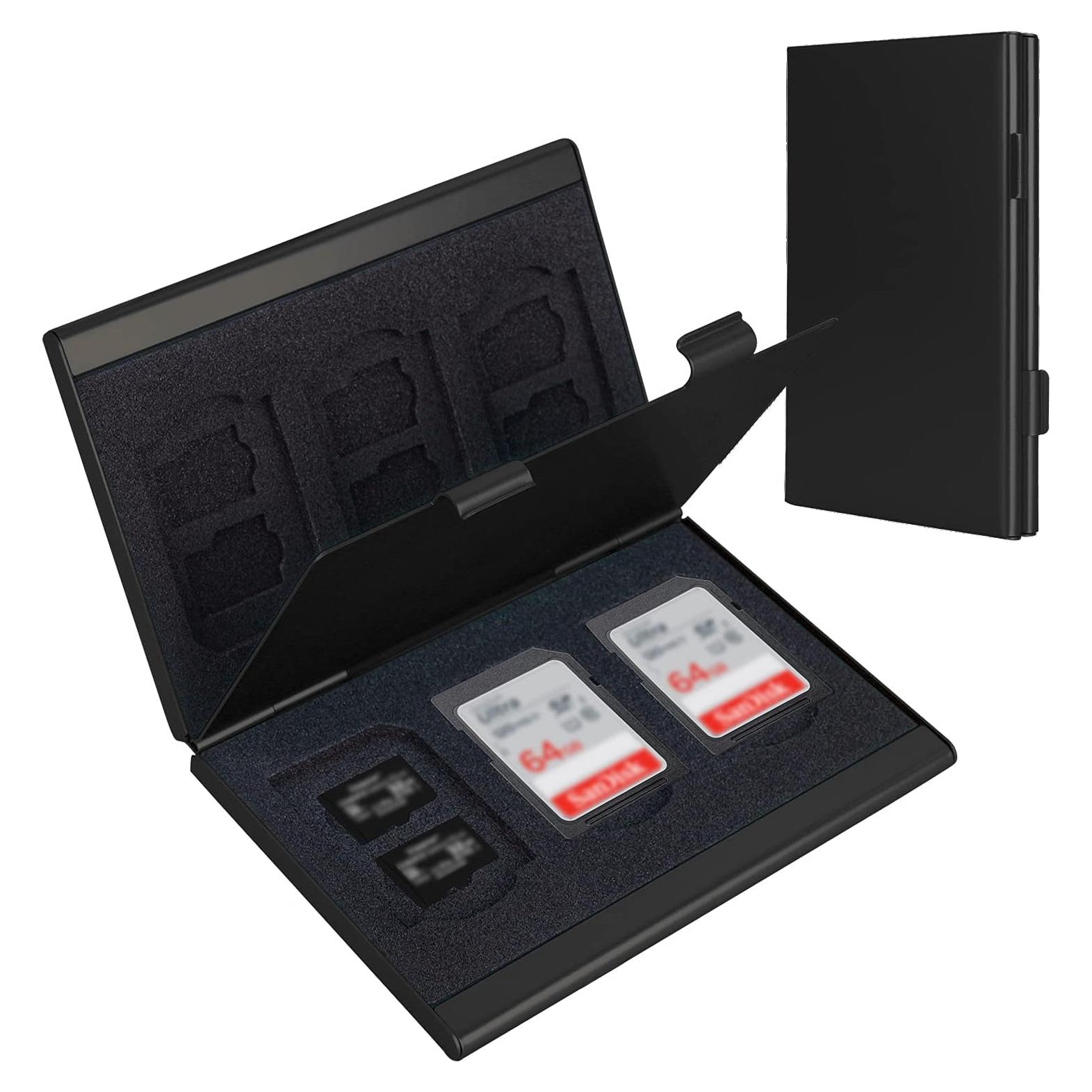 Estuche para Tarjetas SD y TF LAVILI - Aluminio Negro, 6SD+12TF